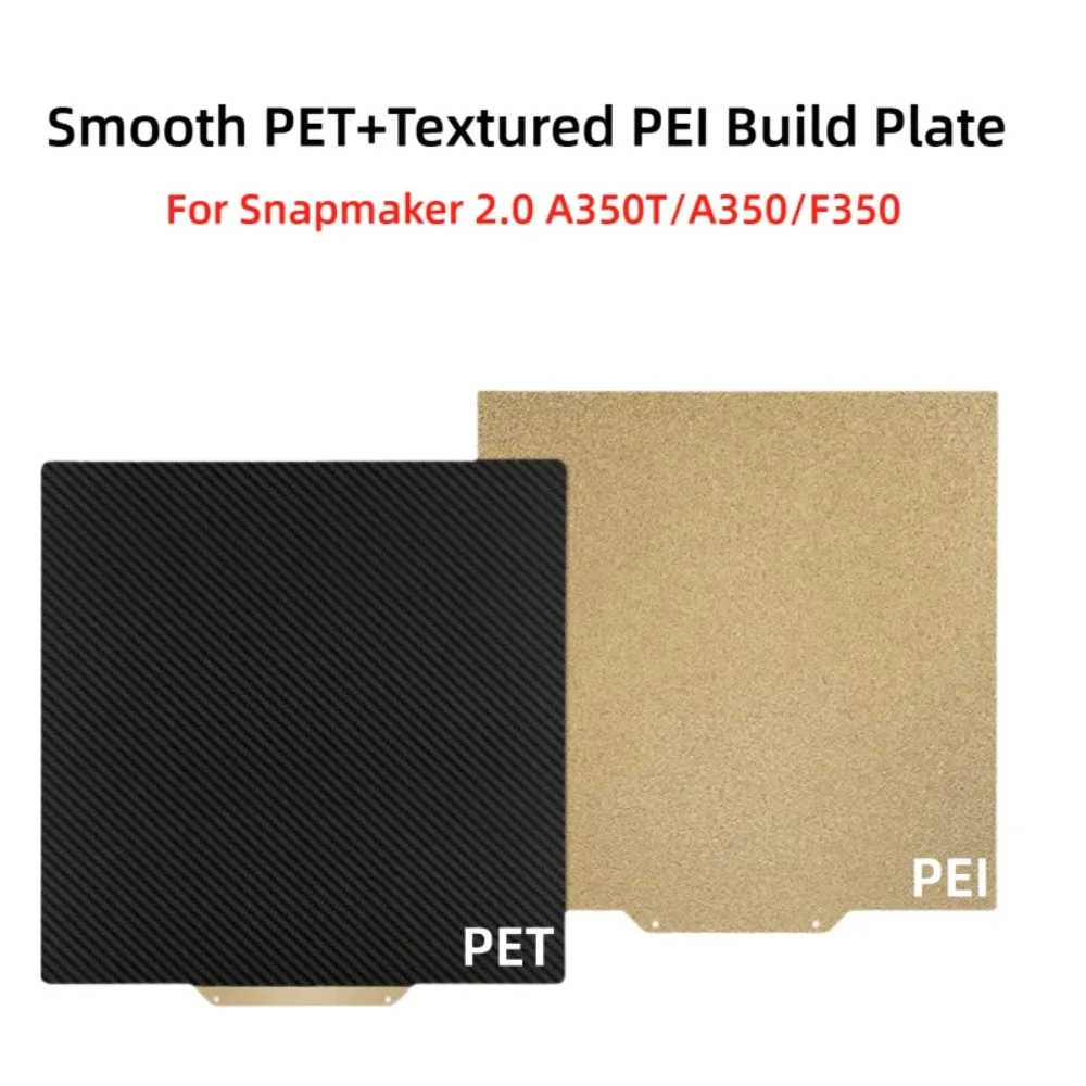 

Textured PEI+Smooth PET Magnetic Build Plate 335x365mm Double Sided Spring Steel Sheet for Snapmaker A350T/A350/F350 3D Printer