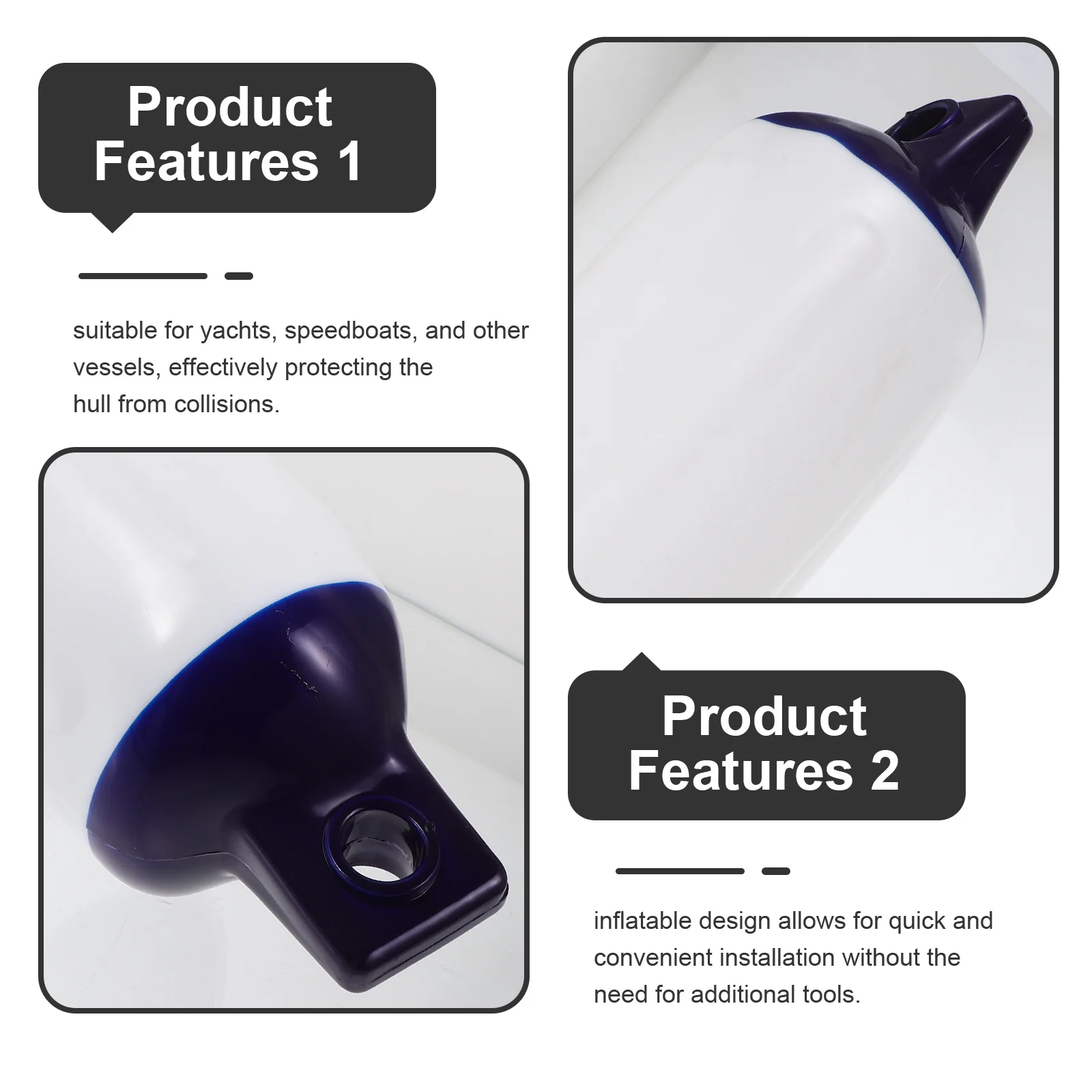 

Bumper Inflatable Pvc White Yacht Kayak Docking Protector Collision Docking Supplies Guard Hull Marine Accessories