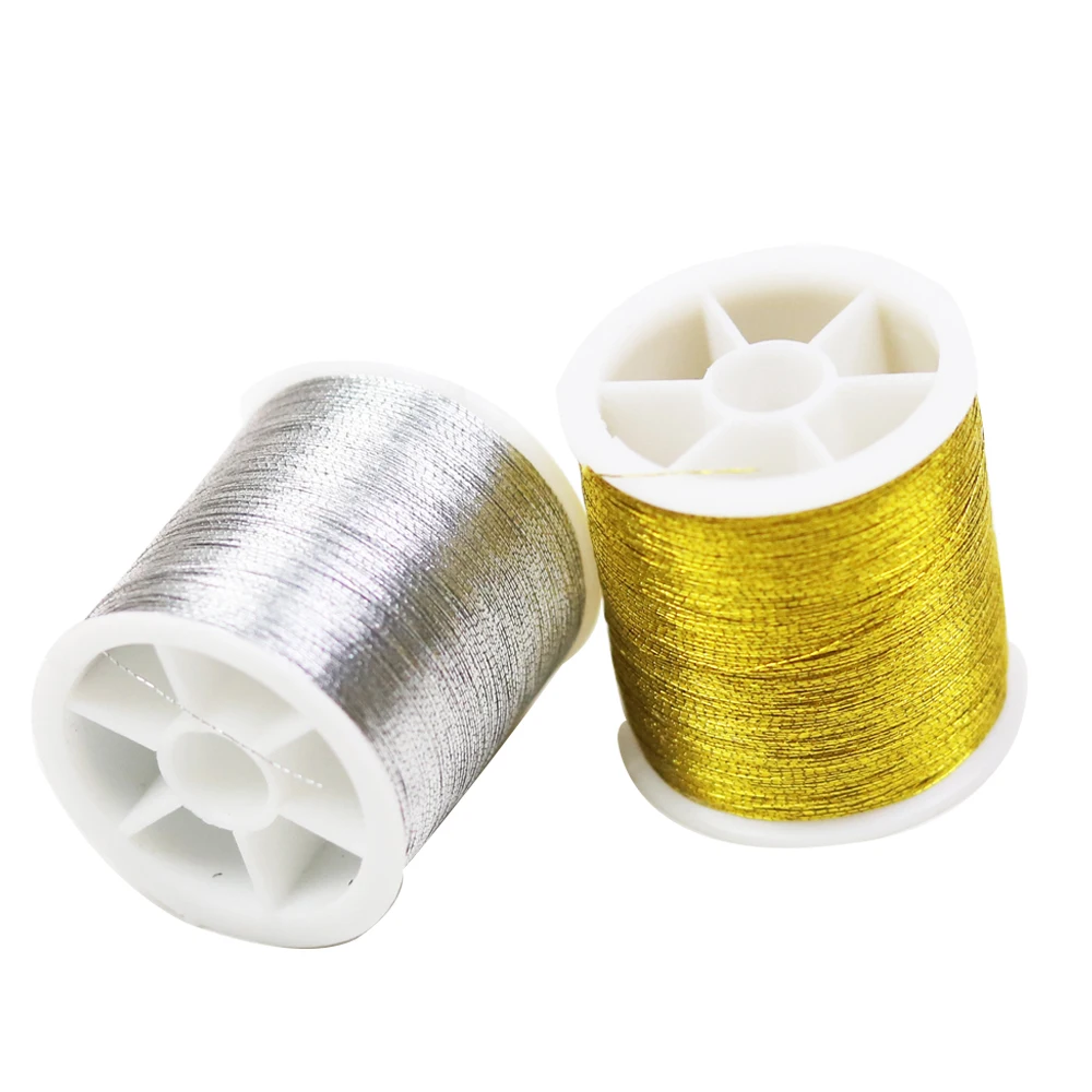 Gold/Silver 109 Yards Durable Overlocking Sewing Machine Threads Polyester Cross Stitch Strong Threads for Sewing Supplies