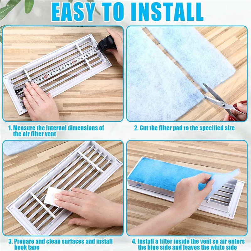 ABVA-12 X 120 Inch Electrostatic MERV 6 Air Vent Filter Cut To Size Reusable Floor Vent Replacement