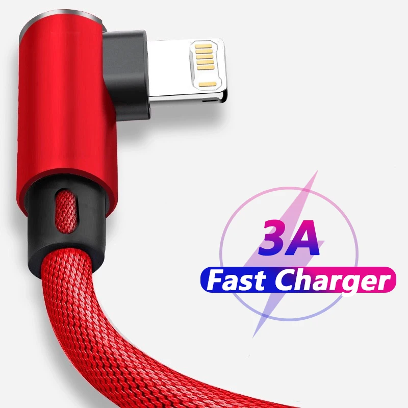 90 Degree Quick Charge USB Cable For iPhone 14 Plus 13 12 11 Pro Max X XR Phone Fast Charging Cord ipad Apple iWatch Data Wire