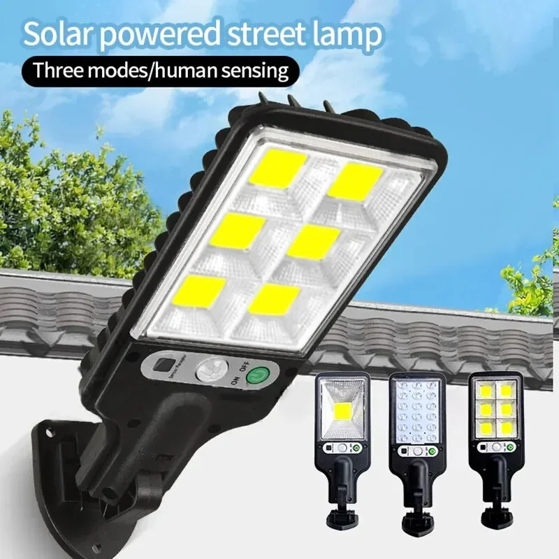 Luces solares para exteriores, lámpara de calle con Sensor, 3 modos de luz, lámparas solares COB impermeables para jardín, Patio, camino, luz de