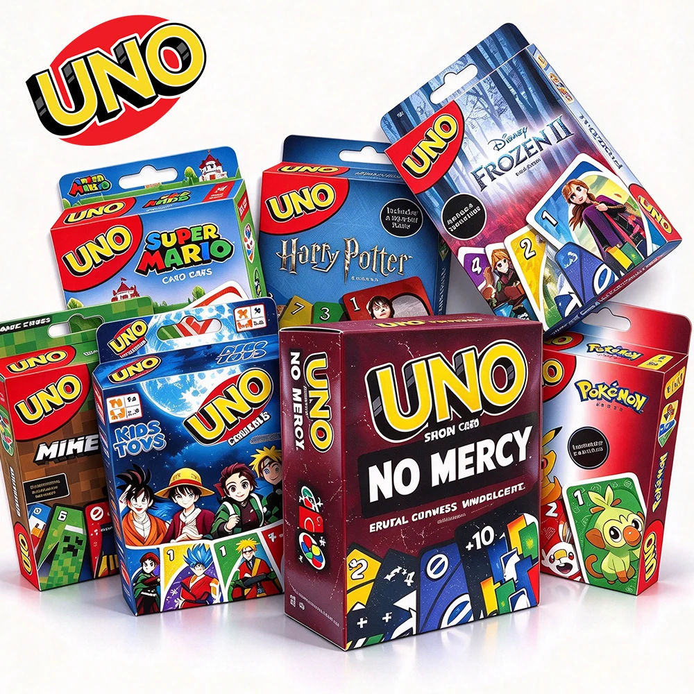 Mattel UNO NO MERCY Matching Card Game SKIP BO Uno TEAMS Multiplayer Family Party Boardgame Funny Friends Entertainment Poker