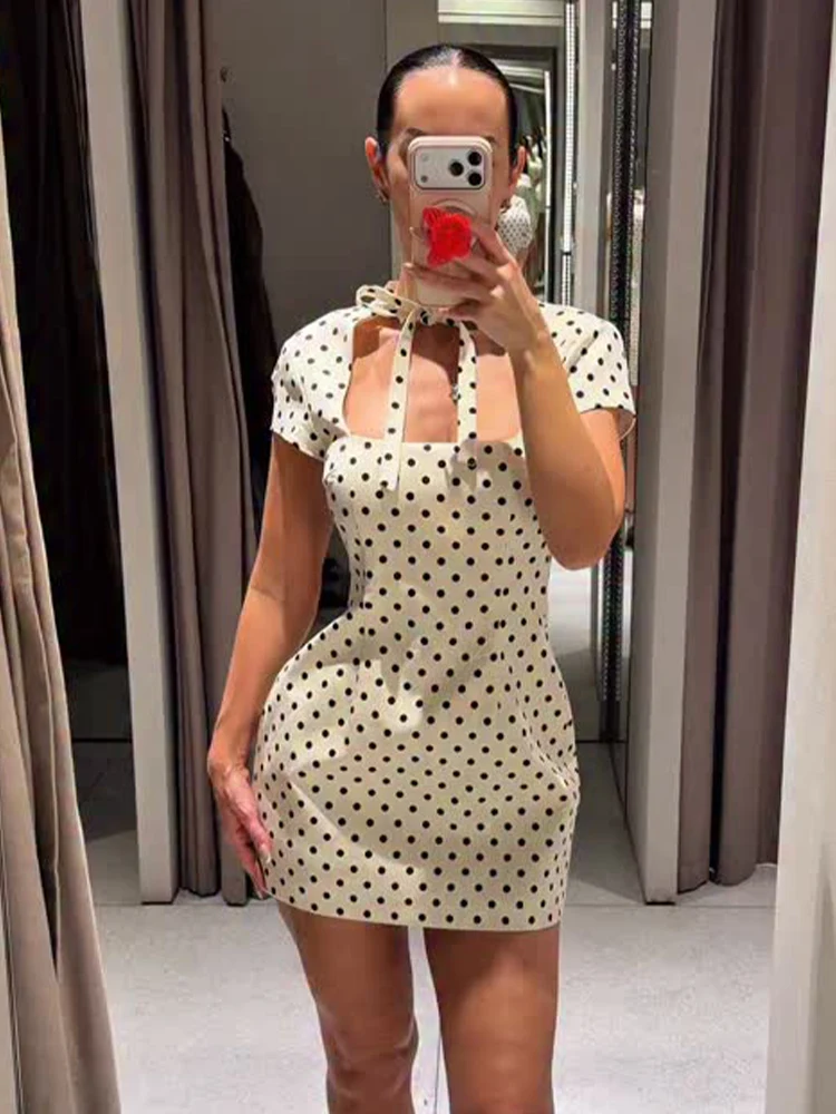 

Женское летнее модное универсальное двухцветное короткое платье с бантом, элегантное, сексуальное, с коротким рукавом, для вечеринок