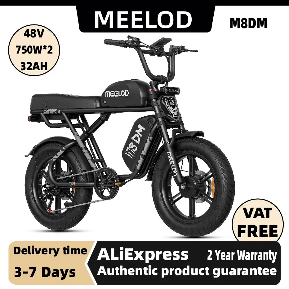 

MEELOD M8DM 750W*2 adult E-bike 48V 32Ah battery commute Electric Bike,20-inch Fat Tire E-Mountain bike