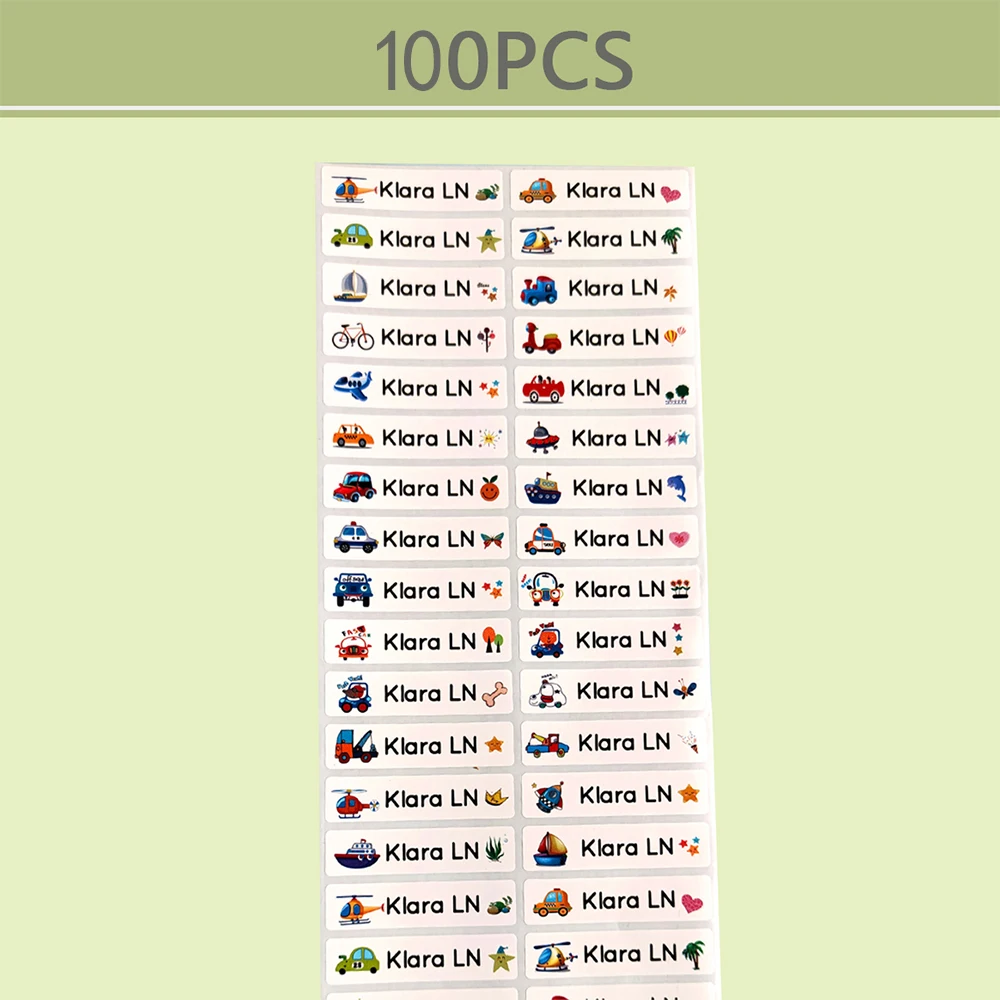 60 szt./120 szt./180 szt./240 szt. Personalizowane etykiety z własnym tekstem, wodoodporne naklejki z imieniem, personalizowane artykuły papiernicze, naklejki na zamówienie.