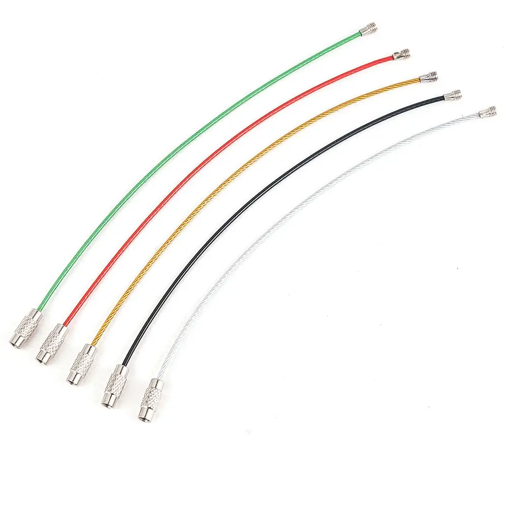 

10Pcs Multicolor with Screw Lock Gadget Loop Keyring Circle Key Holder Stainless Steel Rope Ring Keychain