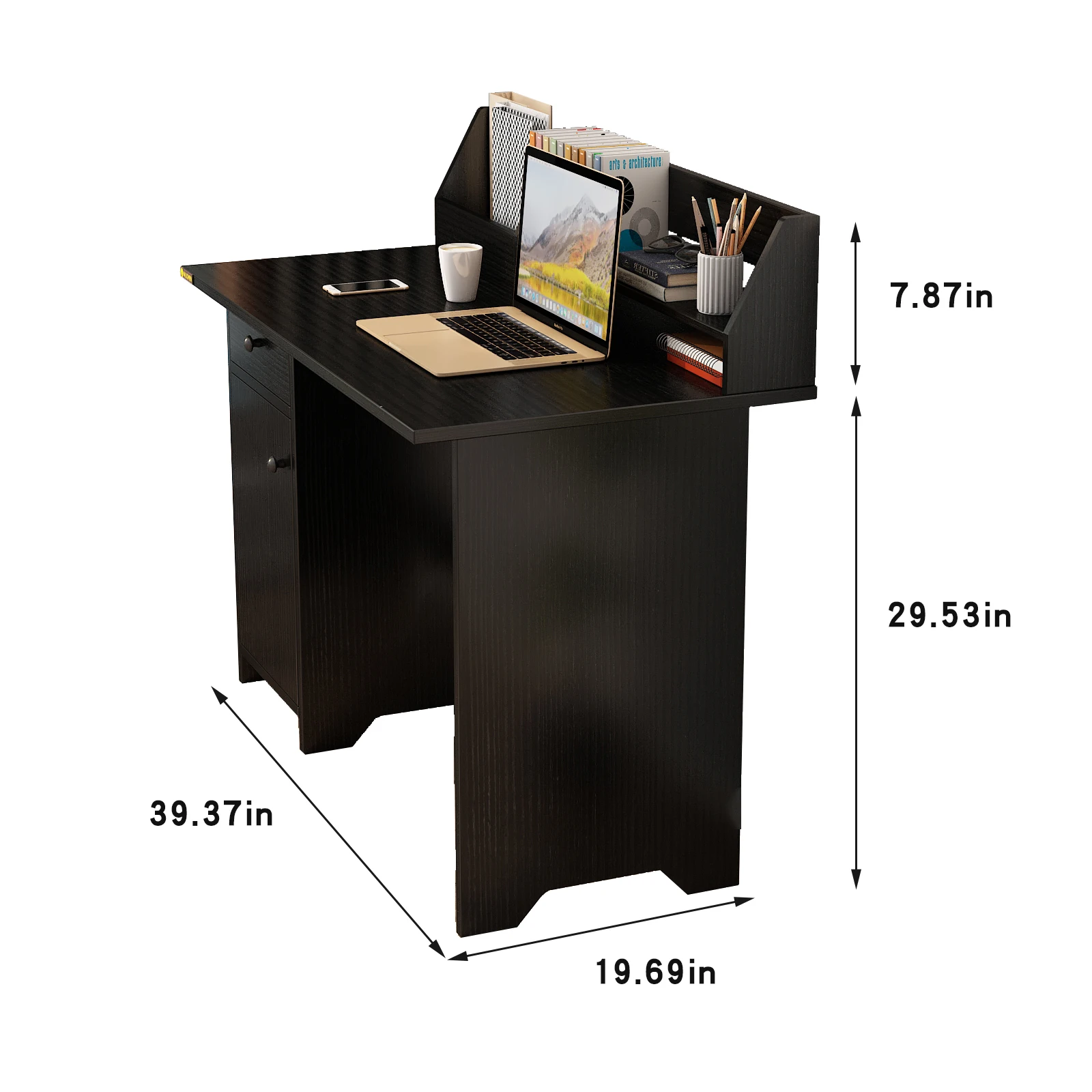 Компьютерный стол с выдвижными ящиками, деревянный стол для дома и офиса, письменный стол с полкой и ящиком для файлов