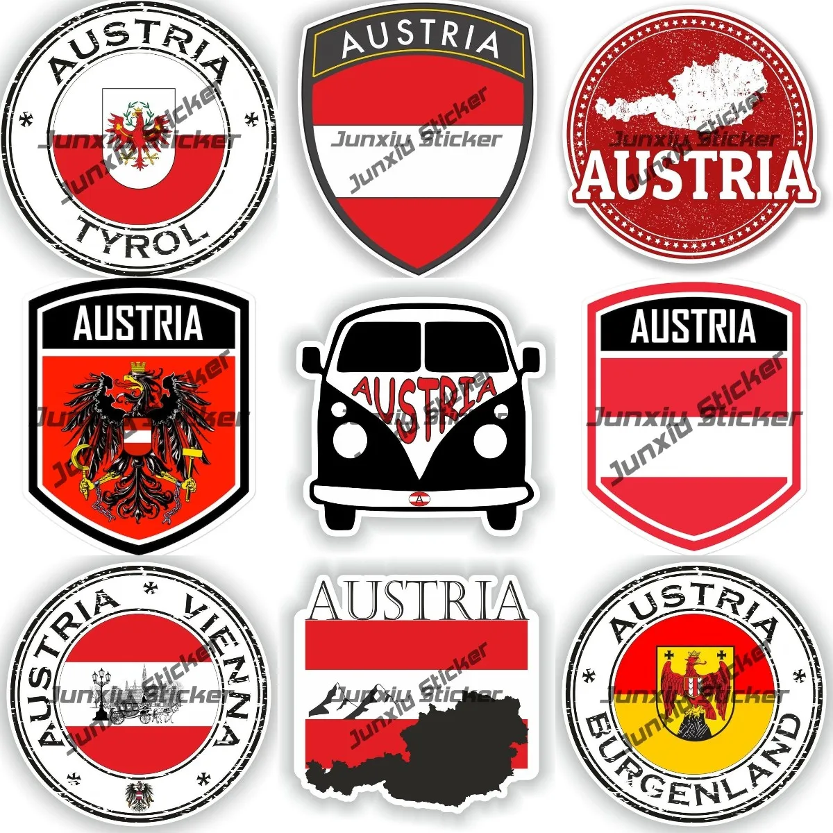 Наклейки с гербом Венгера, Австрия, высококачественные прочные виниловые гербы, герб вены, Зальцбург, круглая наклейка, флаг для автомобиля, внедорожника