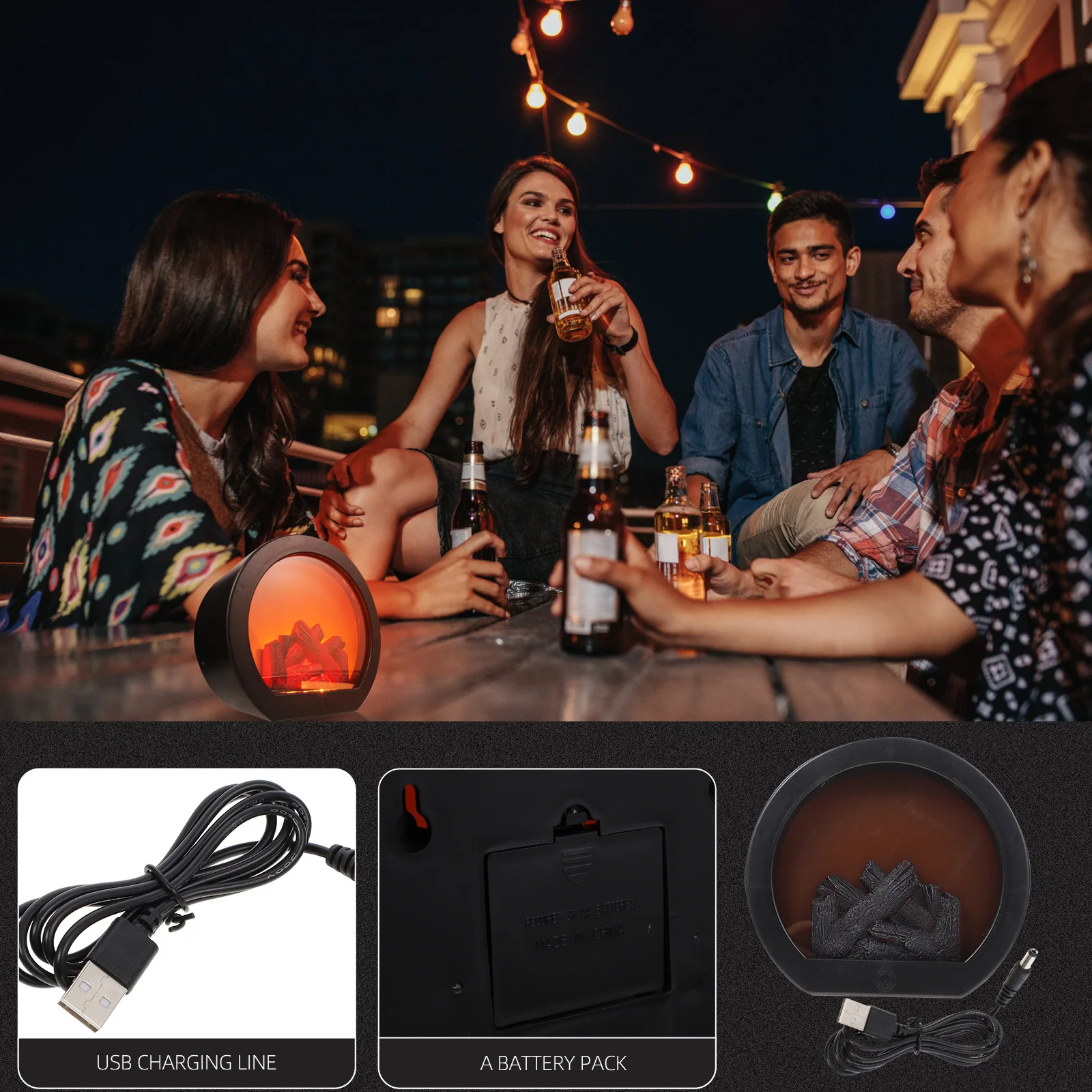 Lámpara LED de simulación de leña para decoración interior, iluminación festiva de ambiente, perfecta para sala de estar, dormitorio, accesorio de iluminación de escritorio