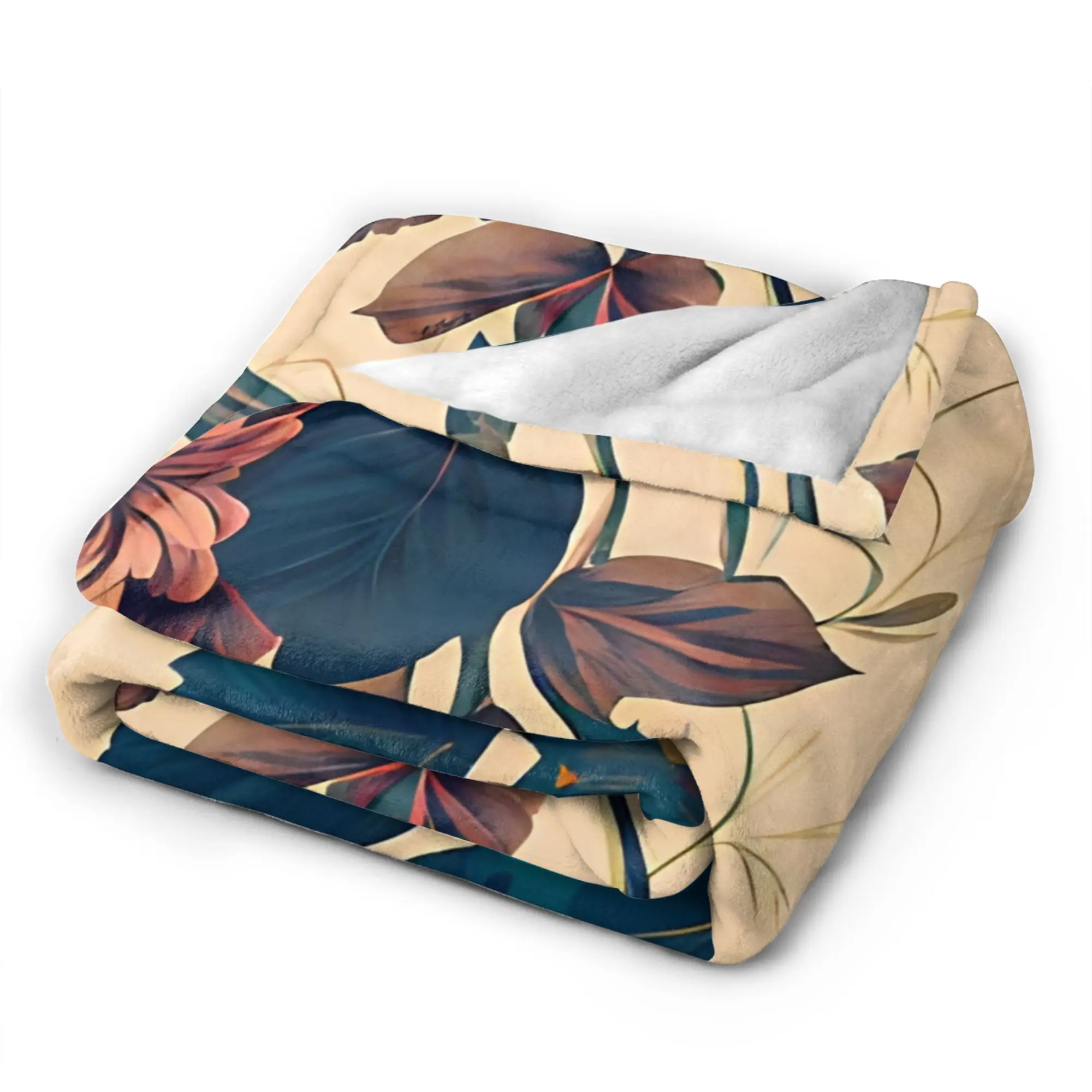 Vintage Poppy  Flannel Blanket Winter  Soft Durable Throw Blanket for Kids Adult Living Room Fashion Bedspread Sofa Bed Cover