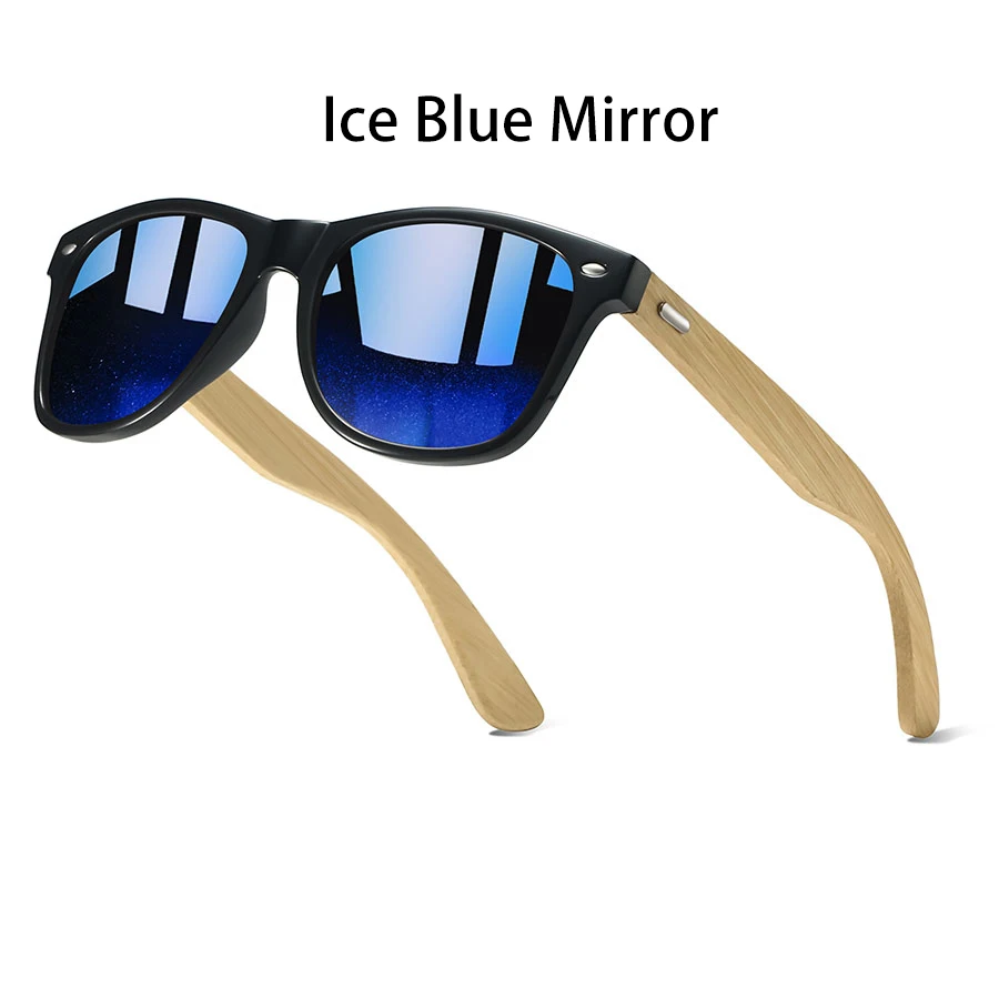 Vintage Mode Eckige Sonnenbrille für Männer und Frauen Modische Bambus-Holz Luxusmarken-Designer-Brille zum Autofahren – Detail 4