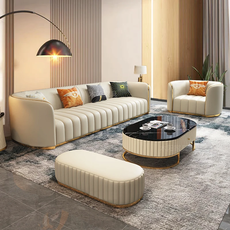 Luksusowe leniwe sofy do salonu skórzana podłoga nordycki minimalistyczny wystrój pokoju sofy wielofunkcyjne meble Divano Lounge Suite
