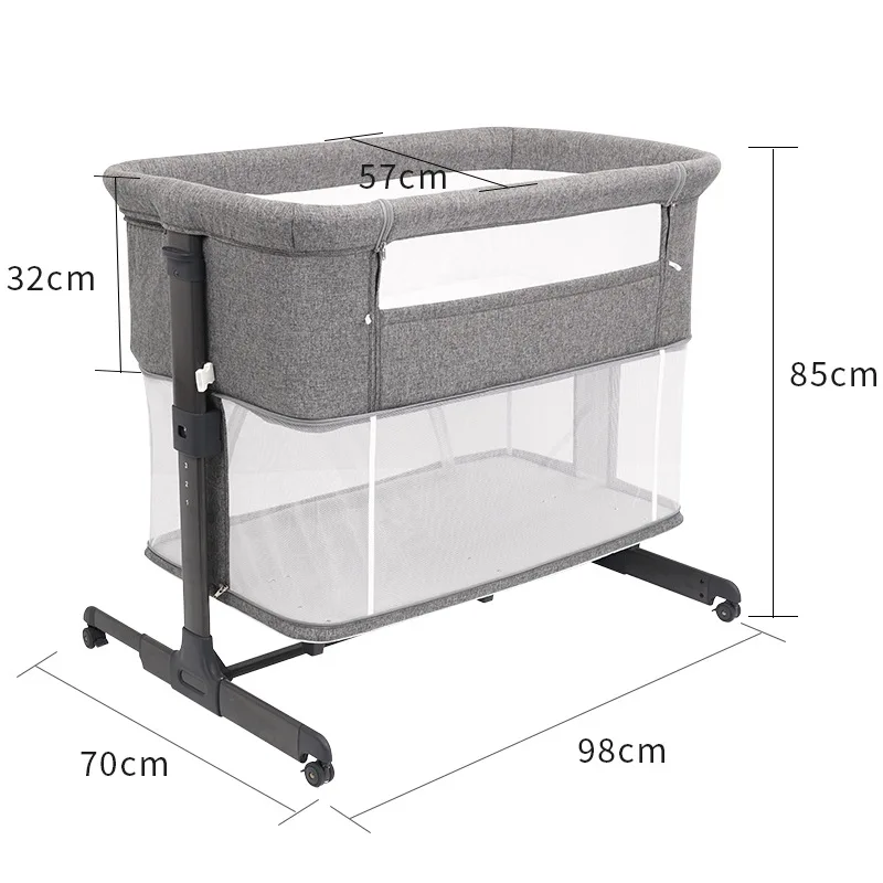 モバイルベビーカーベッドデュアル目的新生児ベッドスプライシング大型フェンスポータブルベビーベッドジャンパースイングバウンサー