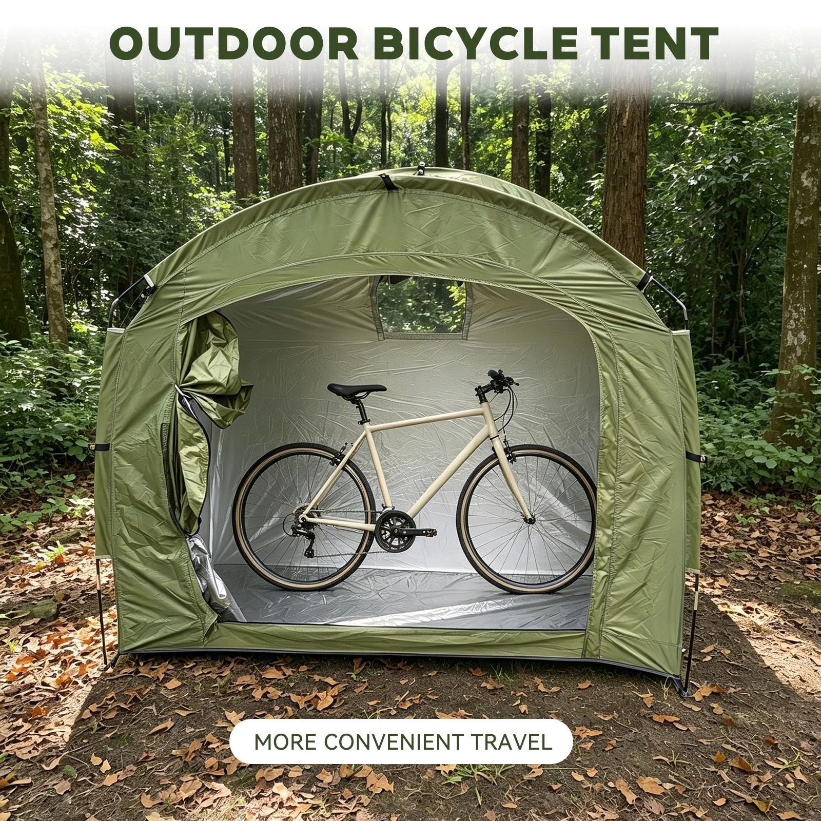 1-2 Bikes Foldable Bike Storage Tent, Pop Up Bicycle Shelter, Portable Outdoor Shed for Sidewalk