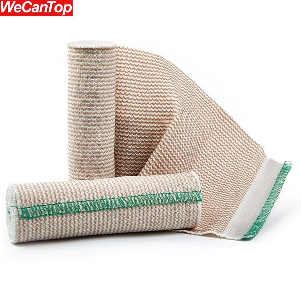 2Rolls Premium Elastic Bandage Wrap - Hook & Loop Closures -Wide Compression Bandage Wrap - Waist,Legs,Knee,Lymphedema,Body Wrap