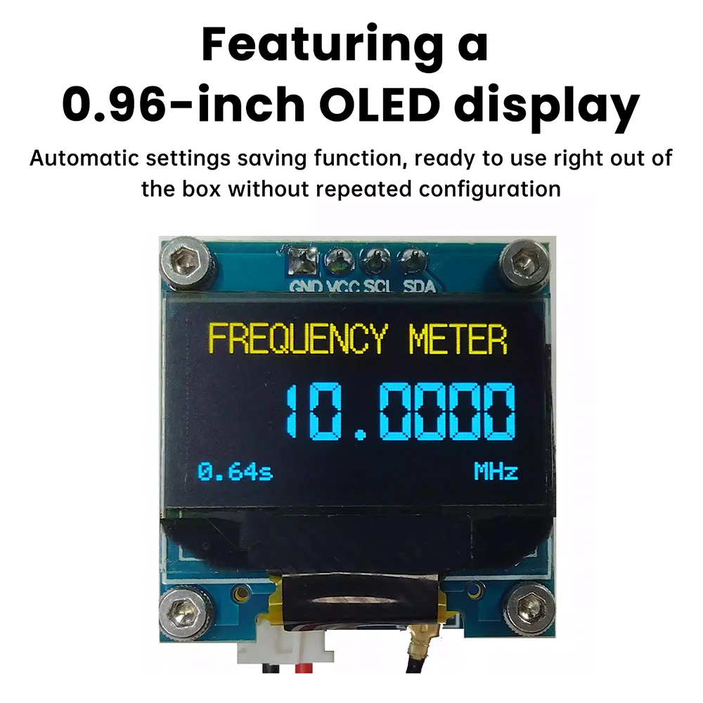 PLJ-096OLED-H1 Frequency Display Module DC 8-10V 20MHz-2.7GHz RF Digital Signal Frequency Meter Featuring 0.96-inch OLED Display