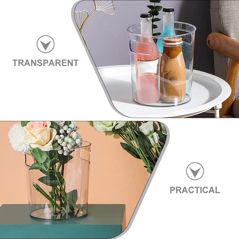 

Creative Trash Can Transparent Large Capacity For Home Office Desktop Use Plastic Waste Bin Household Garbage Storage