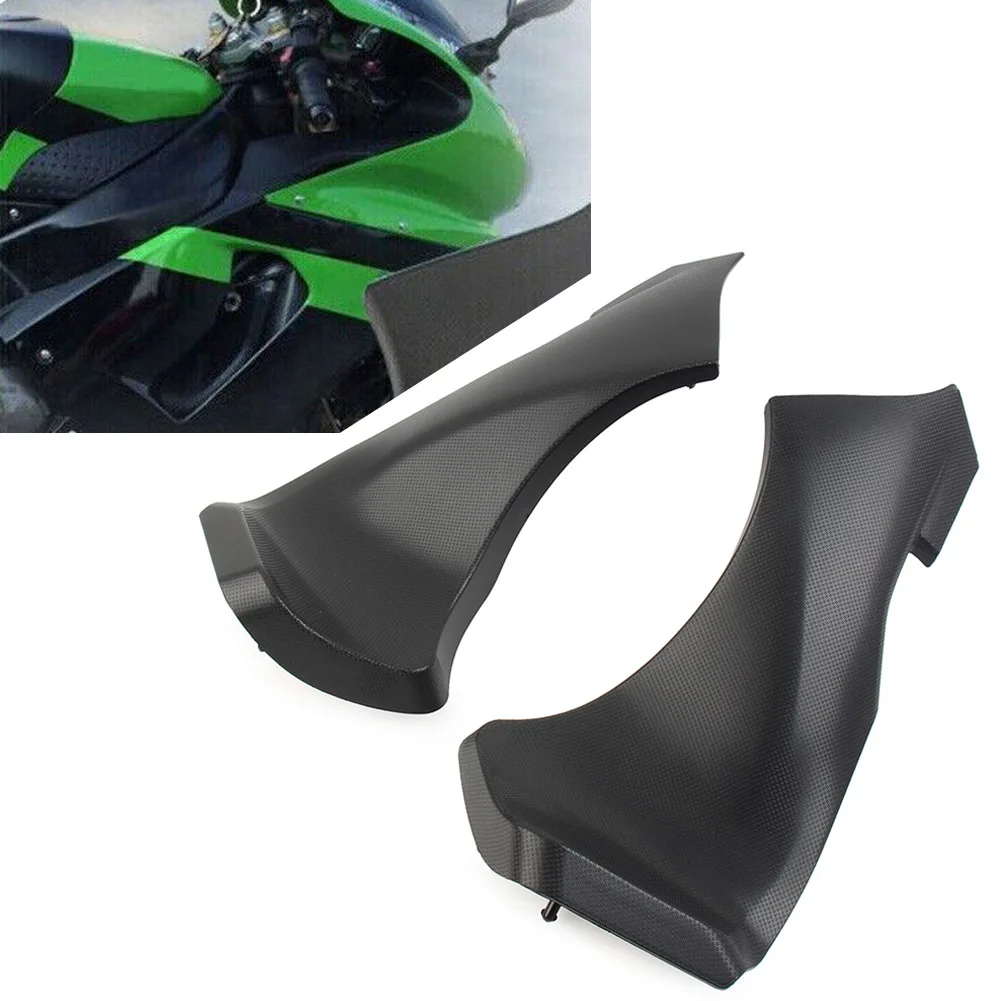 

2 PCS Black Motorcycle Air Intake Tube Duct Cover Fairing For Kawasaki Ninja ZX6R ZX-6R ZX636 2005 2006