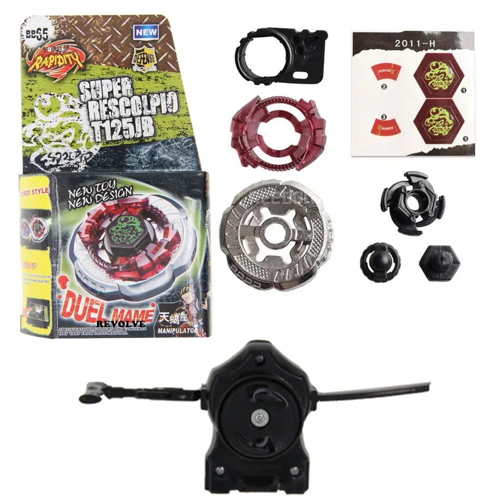 Hasbro B-X TOUPIE BURST BEYBLADE Metal Fusion Metal Fight BB-65 Rock Escolpio / Scorpi Empaque Simple + Lanzador de Línea Negra