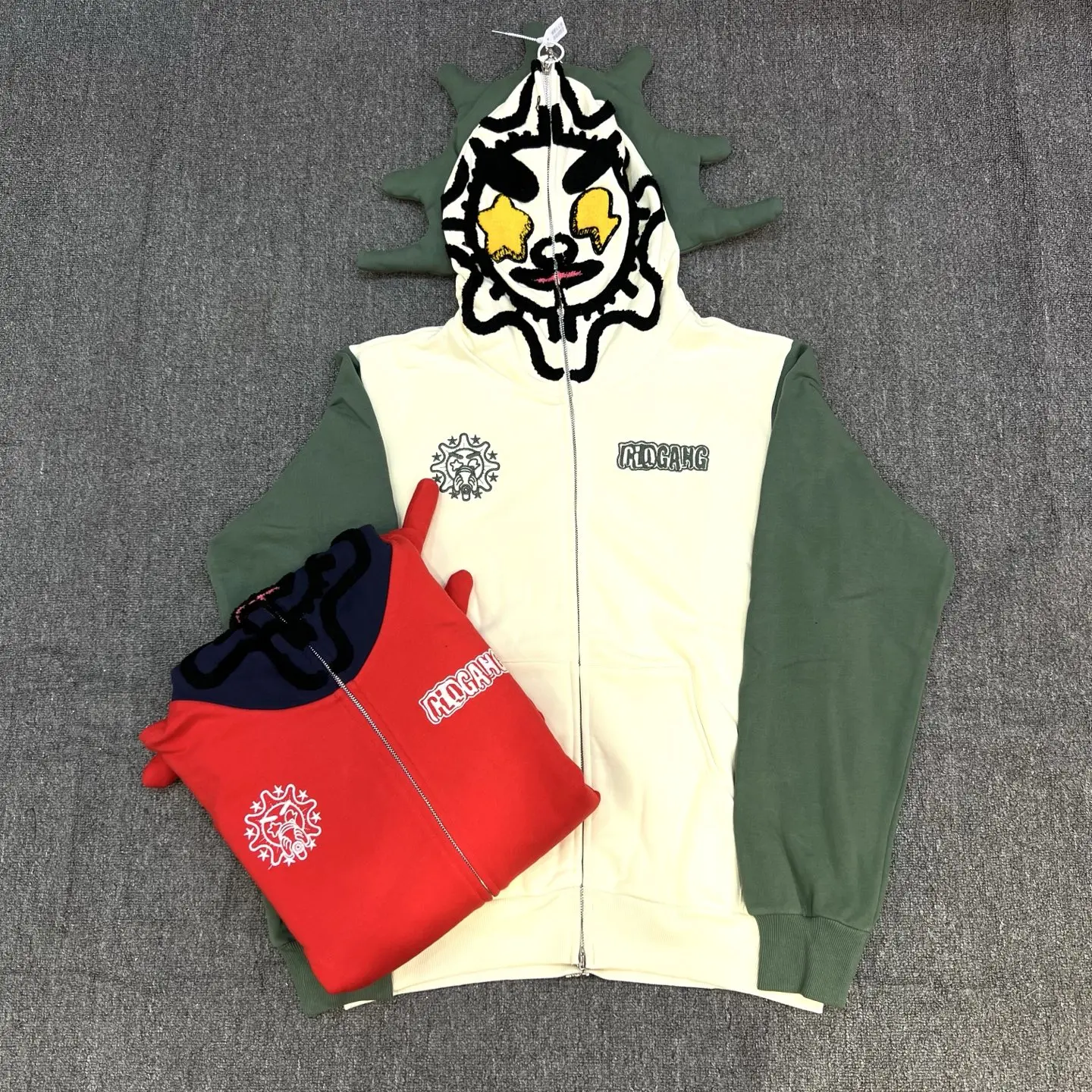 

Толстовка Street Sle Glo Gang the Glory на молнии с вышивкой, персонализированная, из хлопка, молодежная, модная, повседневная одежда