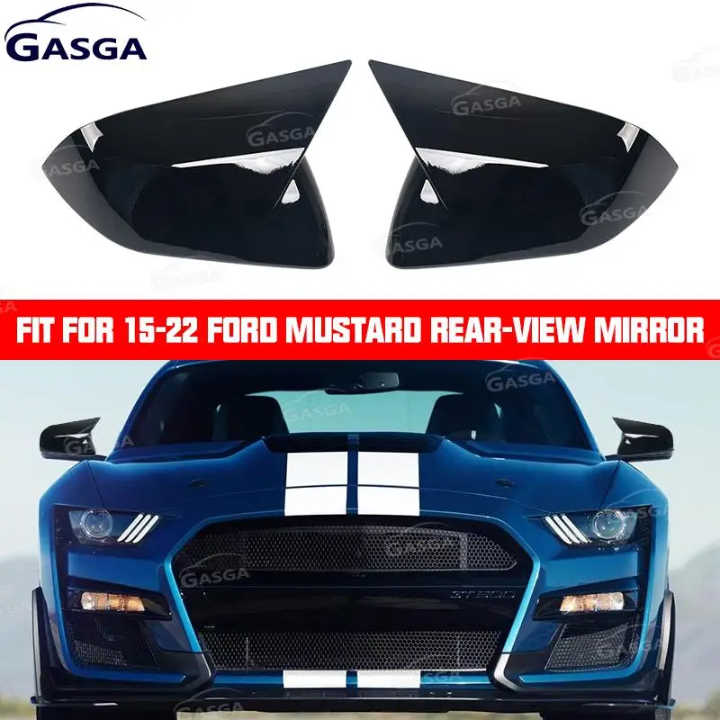 

Крышка зеркала заднего вида из углеродного волокна GASGA для Ford Mustang 2015-2022, украшение в виде корпуса зеркала заднего вида, модификация