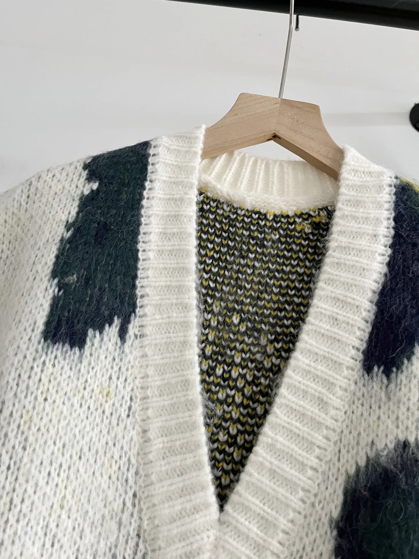 ผู้หญิงลําลองหลวมรุ่น V คอ Mohair ผสมถักเสื้อกั๊กเสื้อกั๊กฤดูใบไม้ร่วง 16a