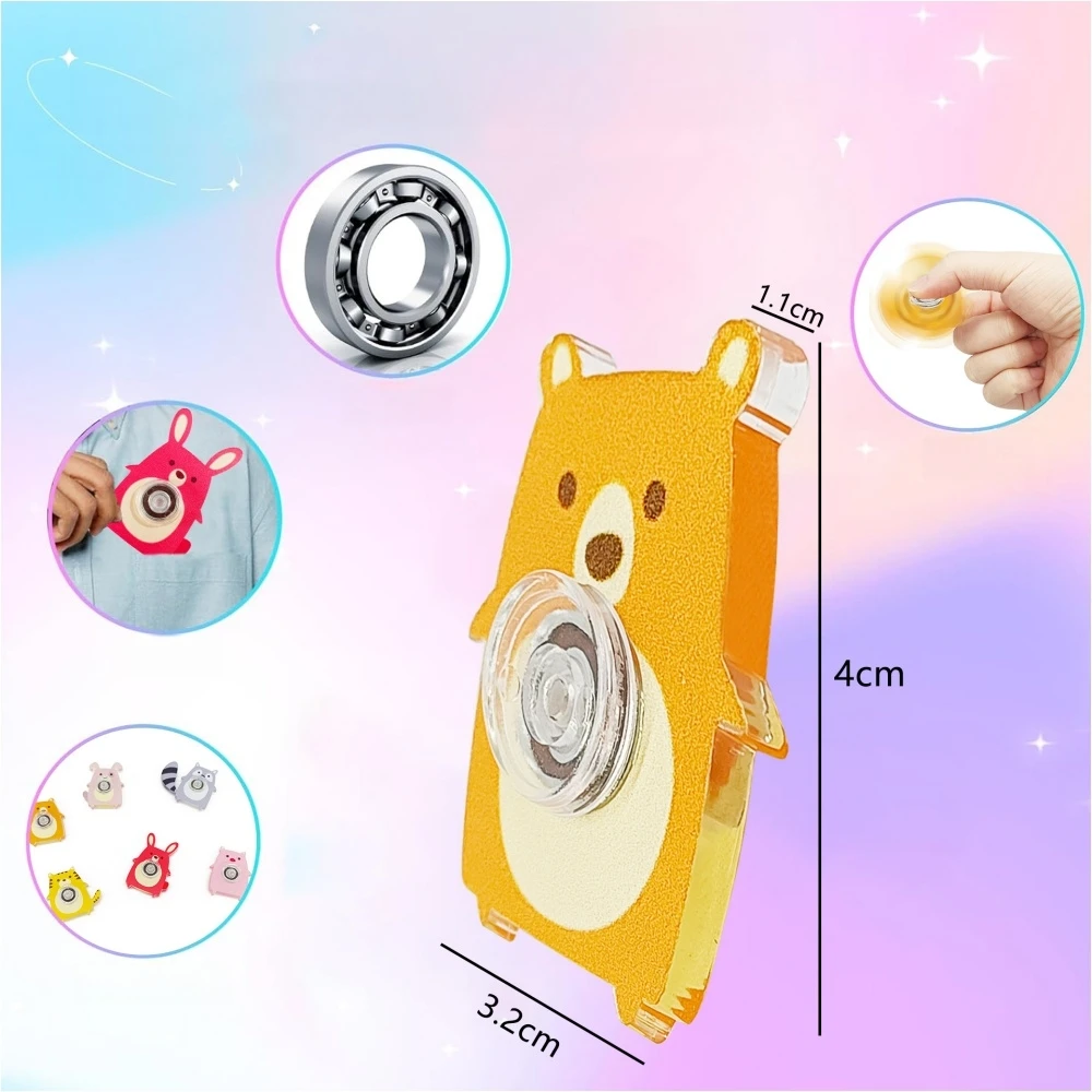 6-12Pcs Acrylic Animal Spinners Bulk - Carnival Prizes, Easter Basket Stuffers, Birthday Party Favors & Treasure Box Toys