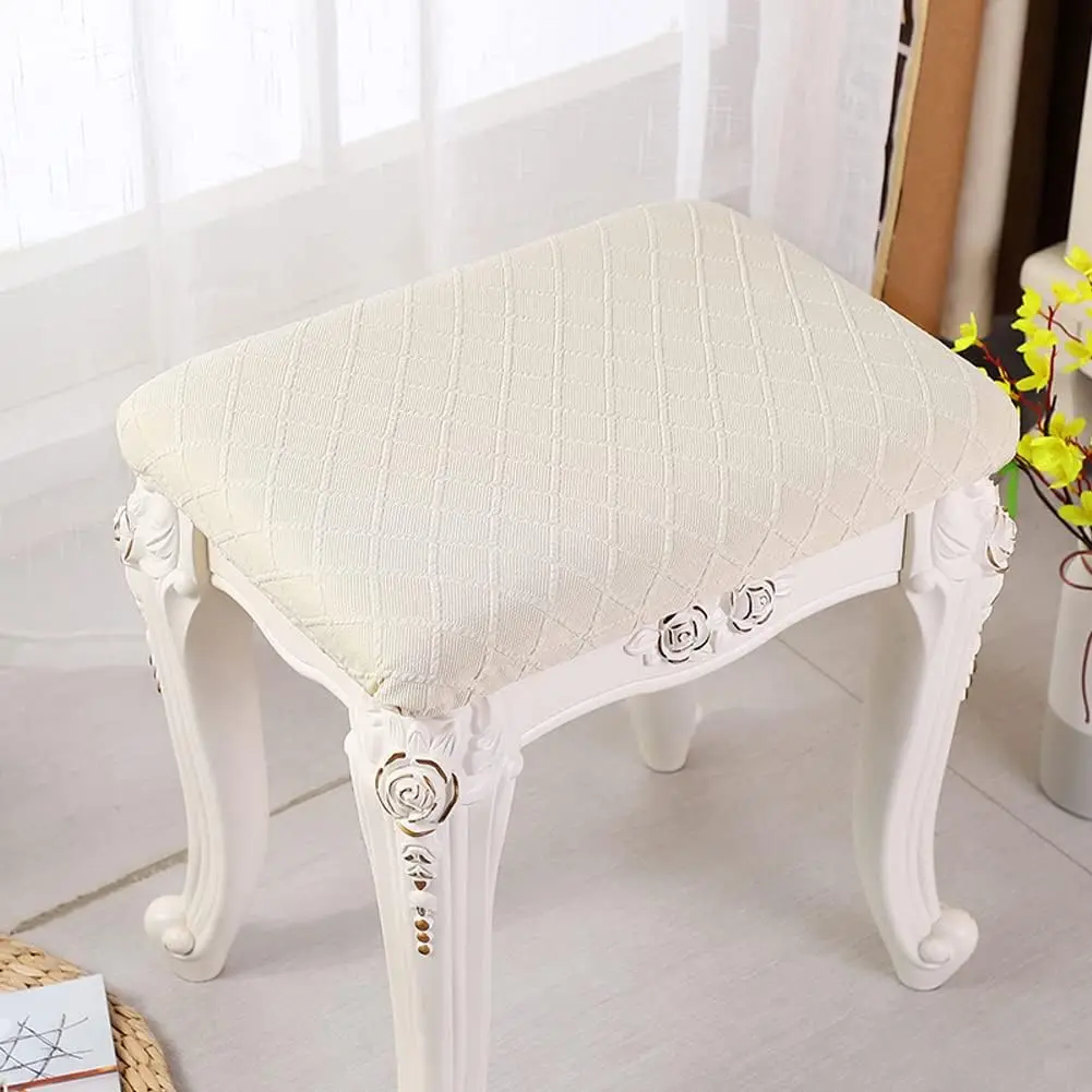 Stool Covers Rectangle,4 Pack Stretch Rectangle Bar Stool  Elastic Vanity Stool Cover Jacquard Chair Seat Slipcover Counter