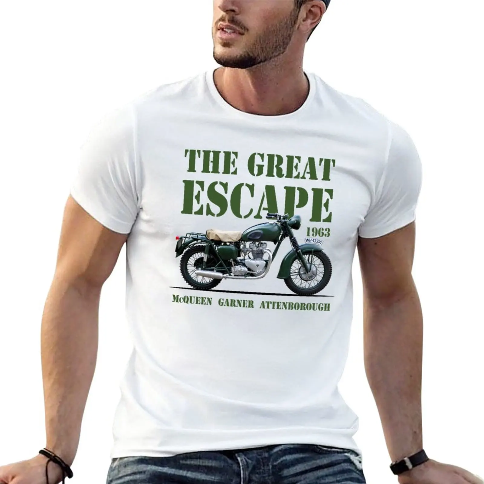 Steves Great Escape Bike T-Shirt sweat shirt customs design your own heavyweights Men\'s t-shirt