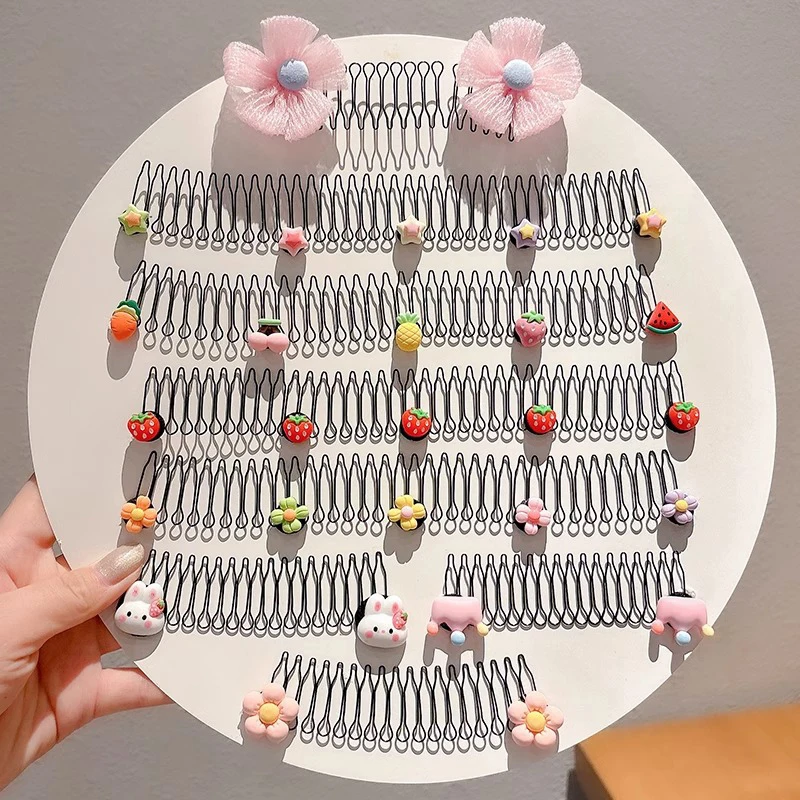 

Children Sweet Cute Cartoon Hair Comb Non-slip Insert Comb Headdress Hair Style Accessories