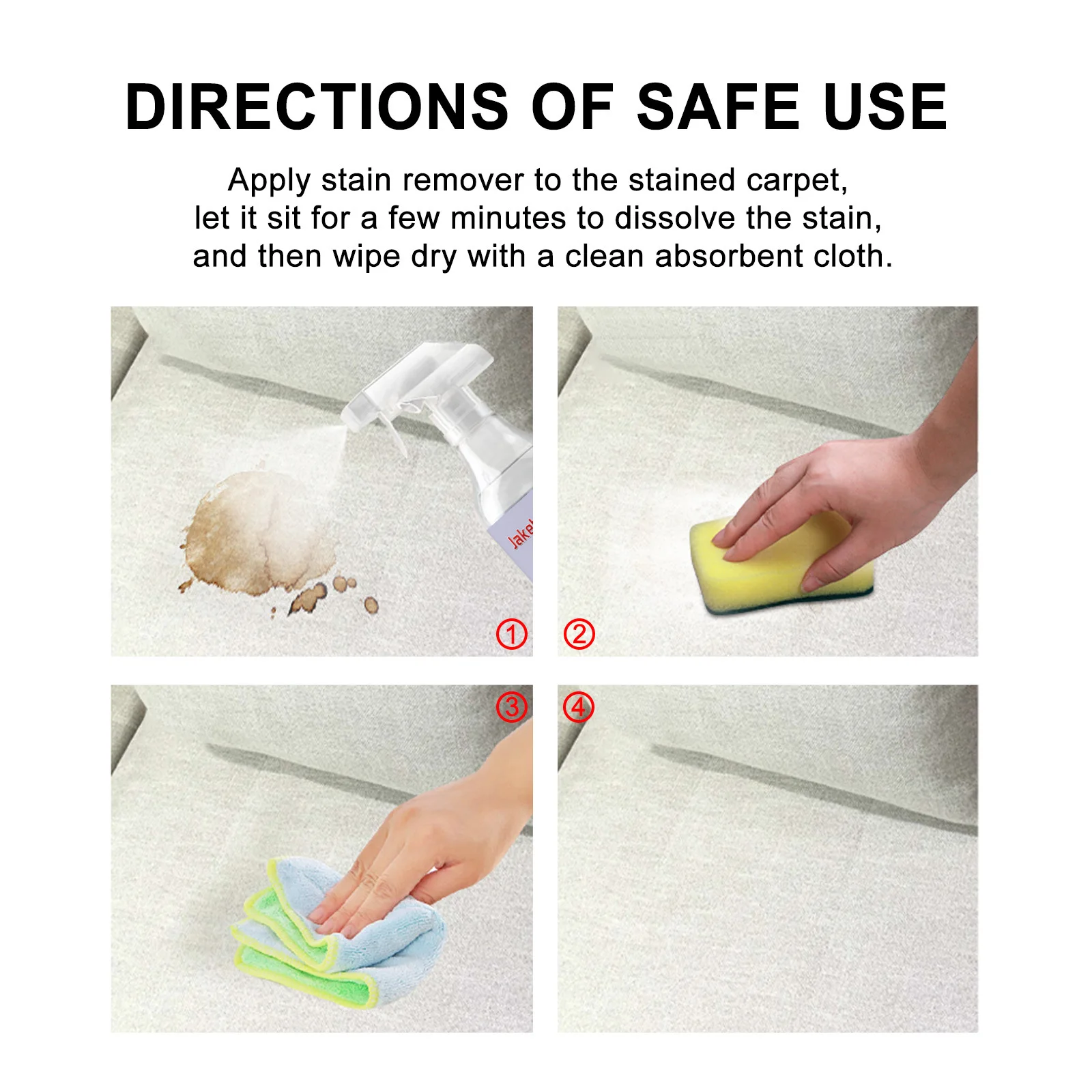 Carpet Cleaner Liquid Safe Lasting Powerful Stains Remover Fabric Sofa Surfaces Clean Multifunctional Carpet Fragrance Detergent