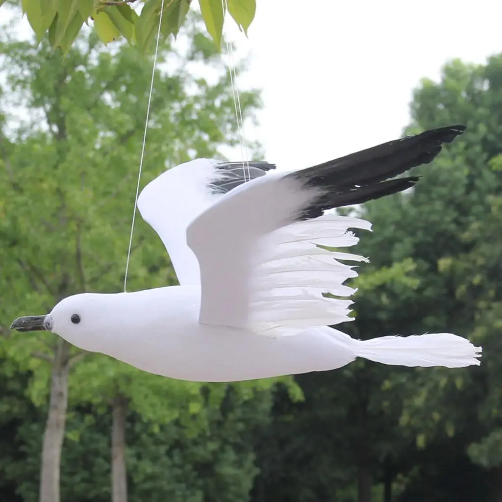 Simulated Seagull Wall Decor Decorative Bird Sculpture for Tropical Pool Party and Garden Ornament