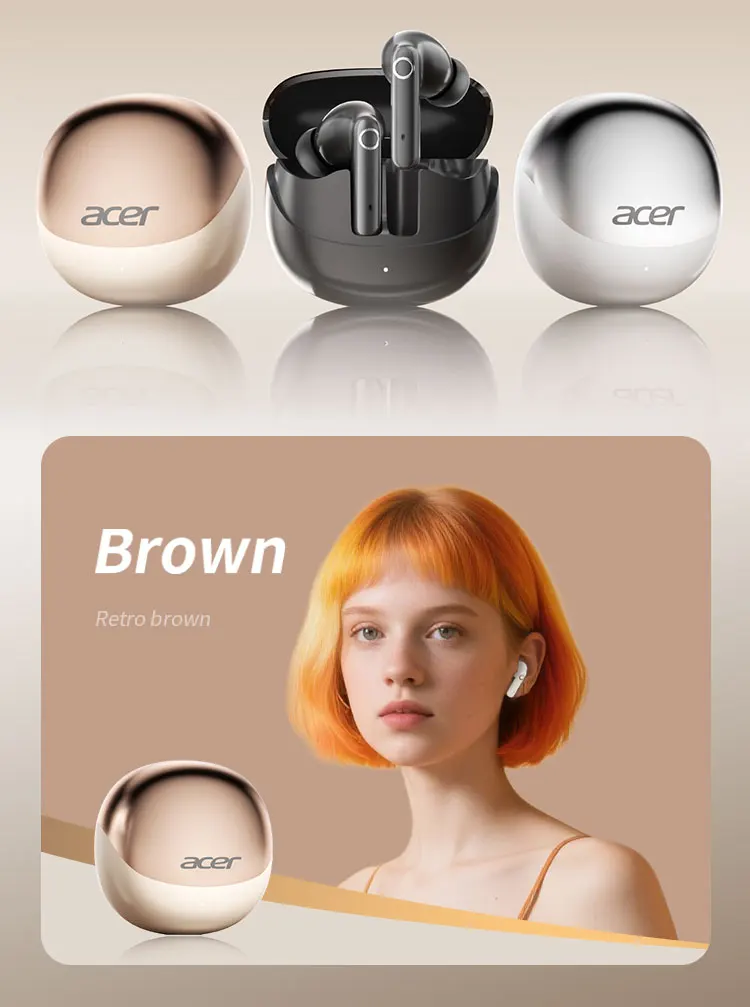 Acer Ohr546 Bluetooth-Kopfhörer 2025 Neues Modell Kabellose Ohrhörer In-Ear-Design Bequem zu Tragen für Sport, Laufen, Anrufe, Geräuschunterdrückung, Kompatibel mit Mobiltelefonen, Tablets und Laptop-Geräten – Detail 6