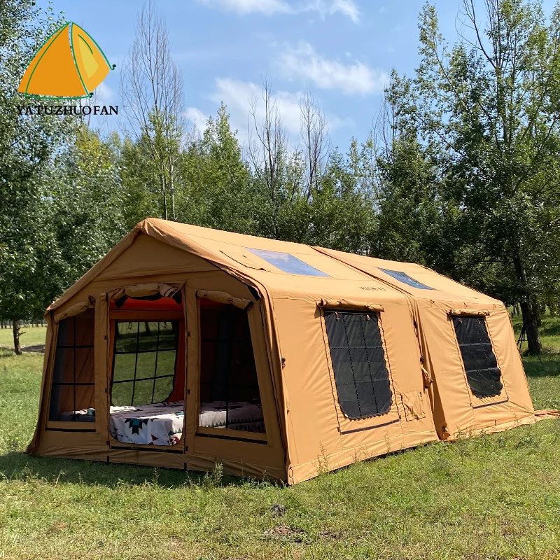 

Надувная палатка класса люкс для улицы, 9+9,5 кв.м., водонепроницаемая, для семейных пикников и кемпинга, прочная, хлопковая, от производителя