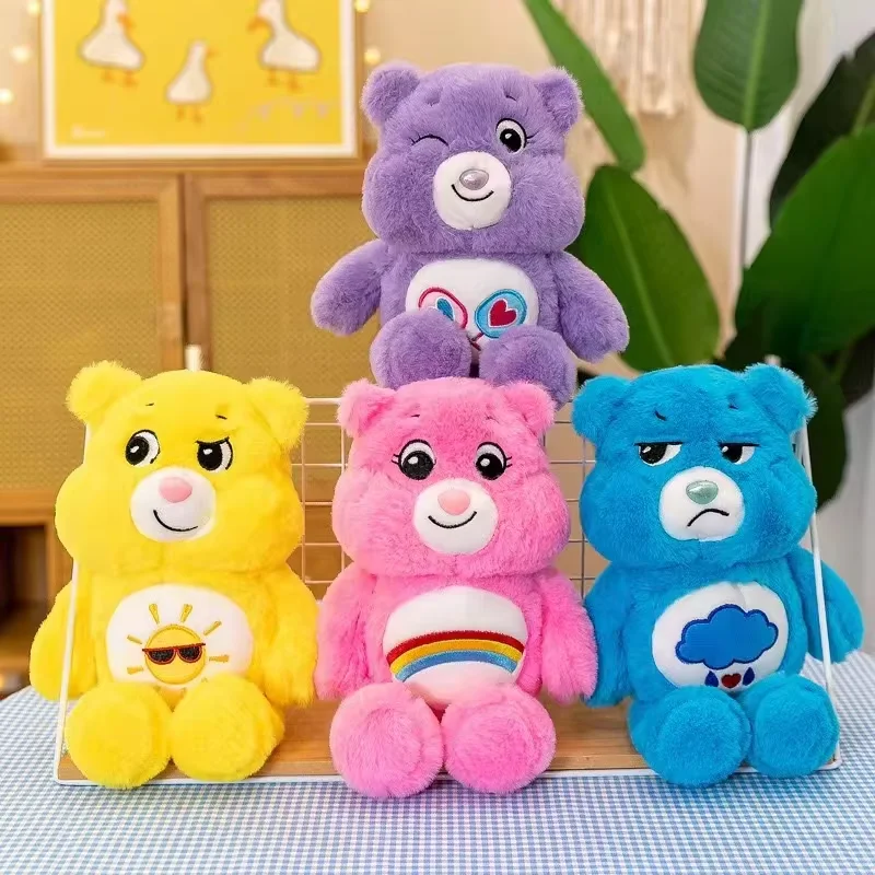 

MINISO 28 см Радужные медведи милый синий медведь плюшевые игрушки милый мультяшный медведь мягкие куклы домашний декор спальные плюшевые подушки игрушки