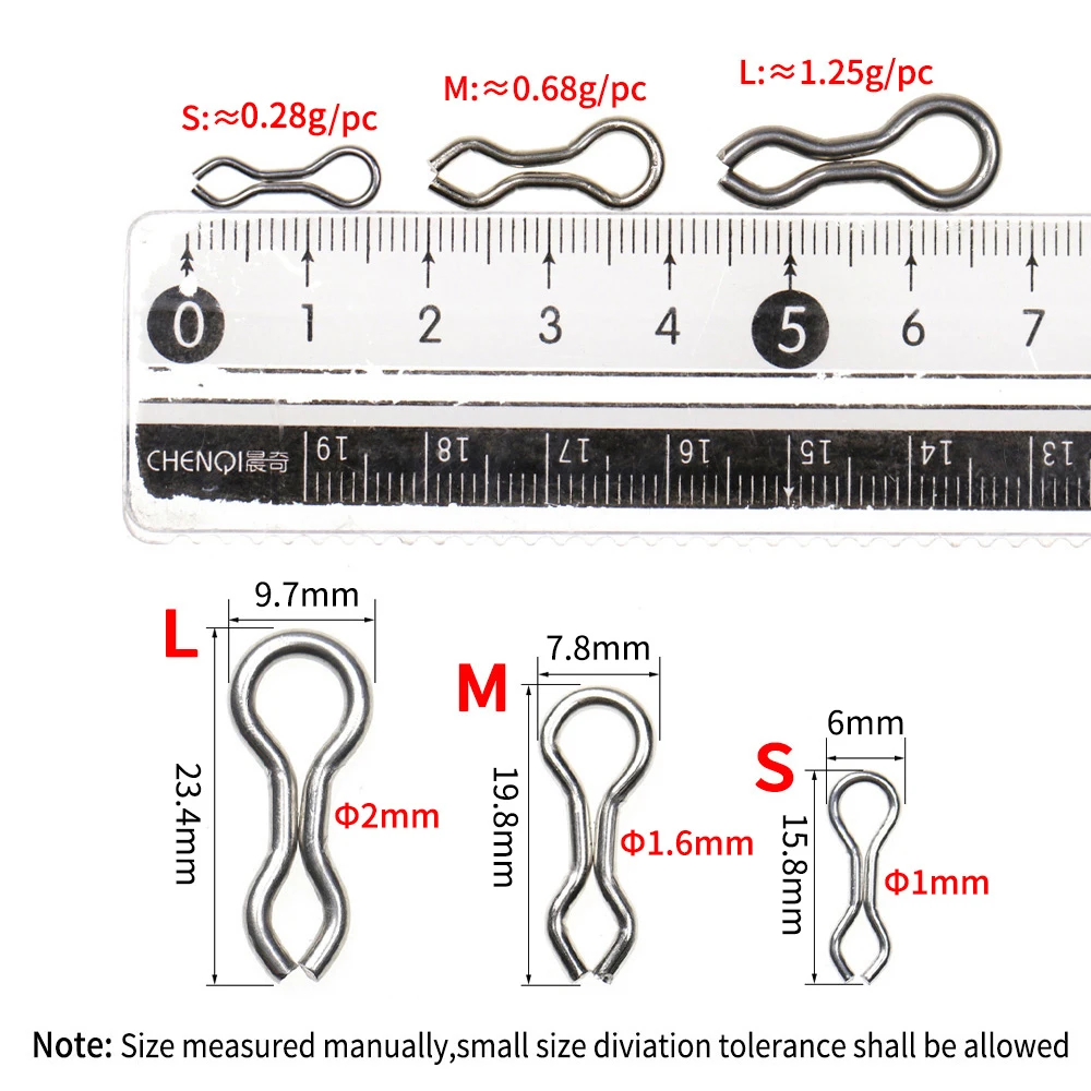 Elllv 50pcs Stainless Steel DO-IT Mould Loops Anti-corrsion Fishing Sinkers Jigs Lure Molding Wire Eyelets Splay Rings S M L