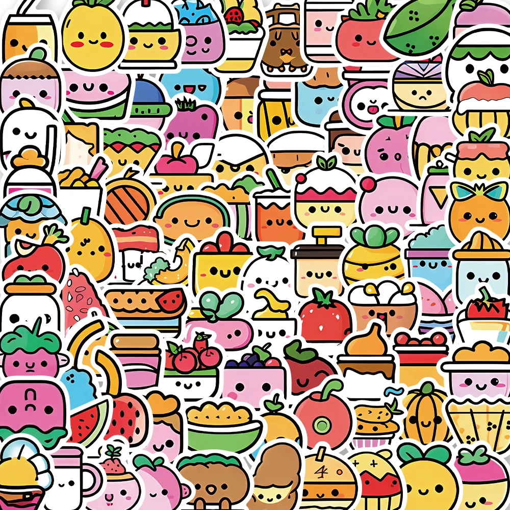 10/100PCS Kawaii Candy Ice Cream Food Cartoon Stickers DIY Bike Skateboard Fridge Guitar Laptop Luggage Funny Kid Sticker Gift