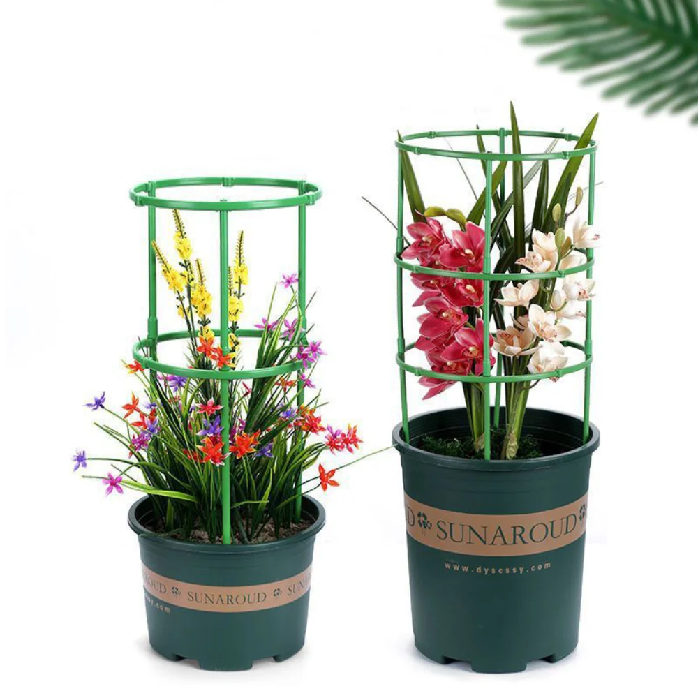 

3 Set Durable Green Plant Support Pile Removable Easy to Use Bonsai Fixing Rod Half Round Climbing Vines Stake