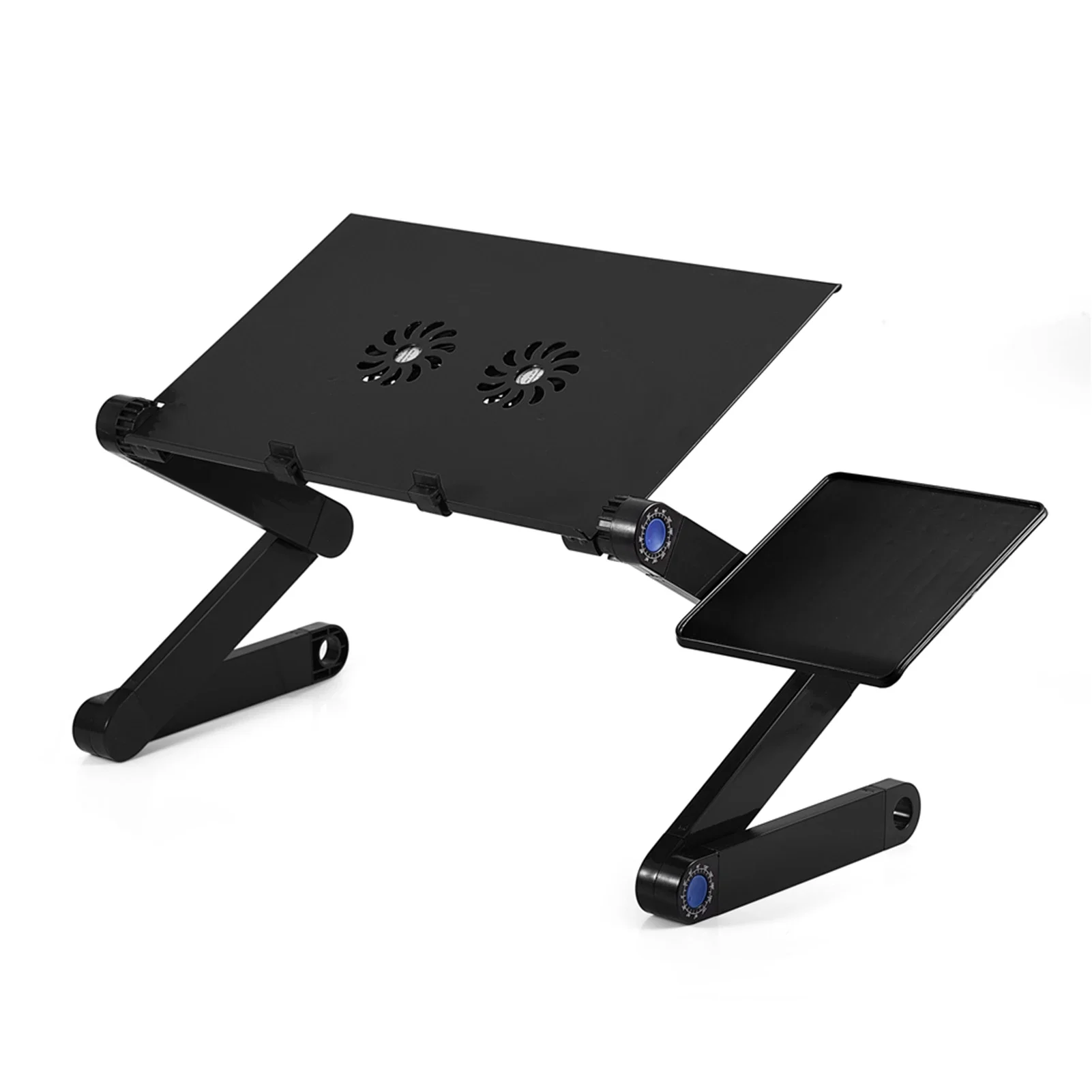 Cooling Laptop Table 360° Adjustable Folding Laptop Desk Stand (Standard Dual Fans + Mouse Board)