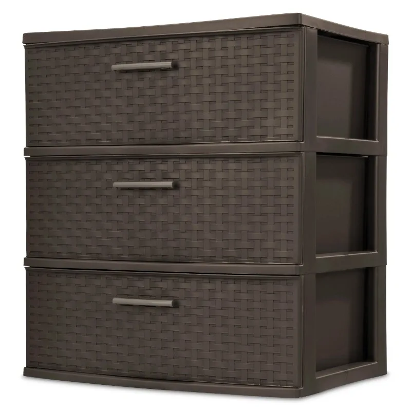 Sterilite 3 Drawer Wide Weave Tower Espresso