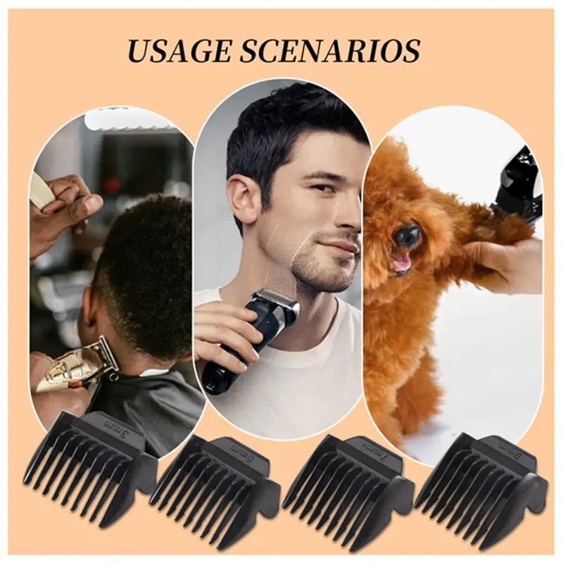 A98G-4Pcs Limit Comb Replacement Combs Trimmer Head Limit Comb For  Hair Clipper 3Mm 5Mm 7Mm 9Mm,Black
