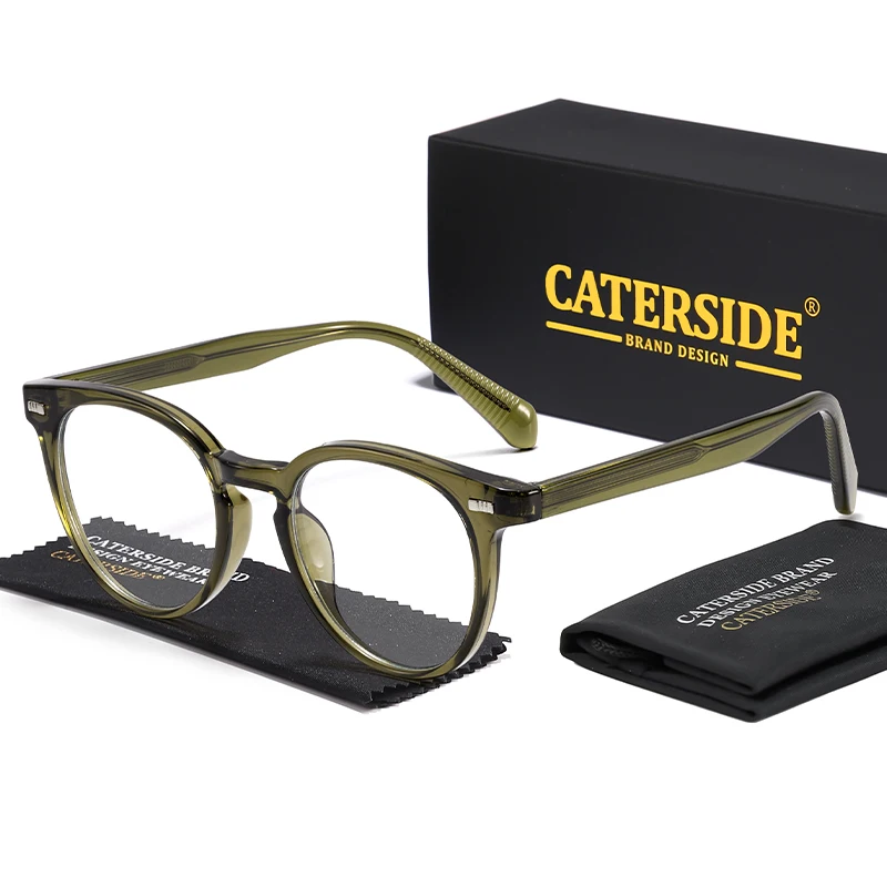 

CATERSIDE Simple Men's Round Eyeglass Frame High-Quality Anti Blue Light Reading Glasses Women's Daily Optical Eyeglass Frame
