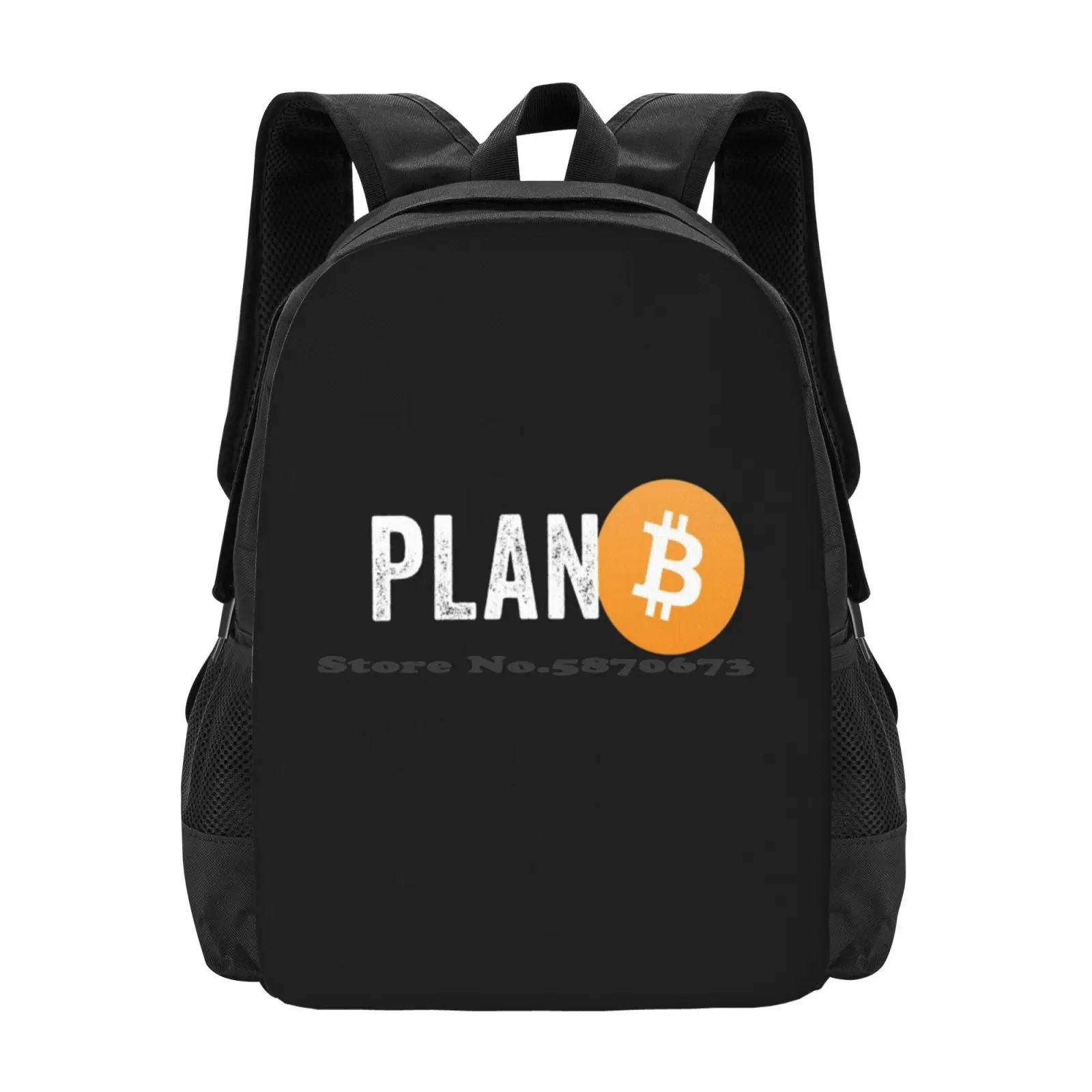 Plan B Fashion Pattern Design Travel Laptop School Backpack Bag Plan B Bitcoin Cryptocurrency Cash Mining Code