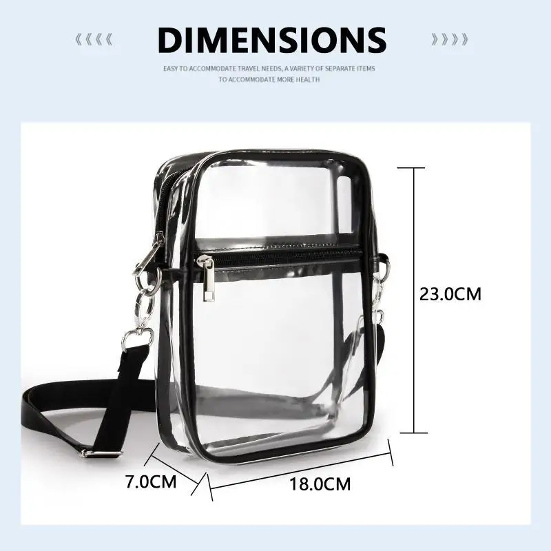 Transparente Taschen für Damen, leichte, stadiontaugliche PVC-Tasche mit Reißverschluss für Konzerte, Reisen, Veranstaltungen und den Alltag – Detail 3