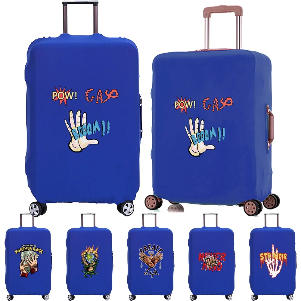 Travel Luggage Protective Cover Hand Pattern Travel Accessories Elastic Suitcase Case Apply To 18-28inch