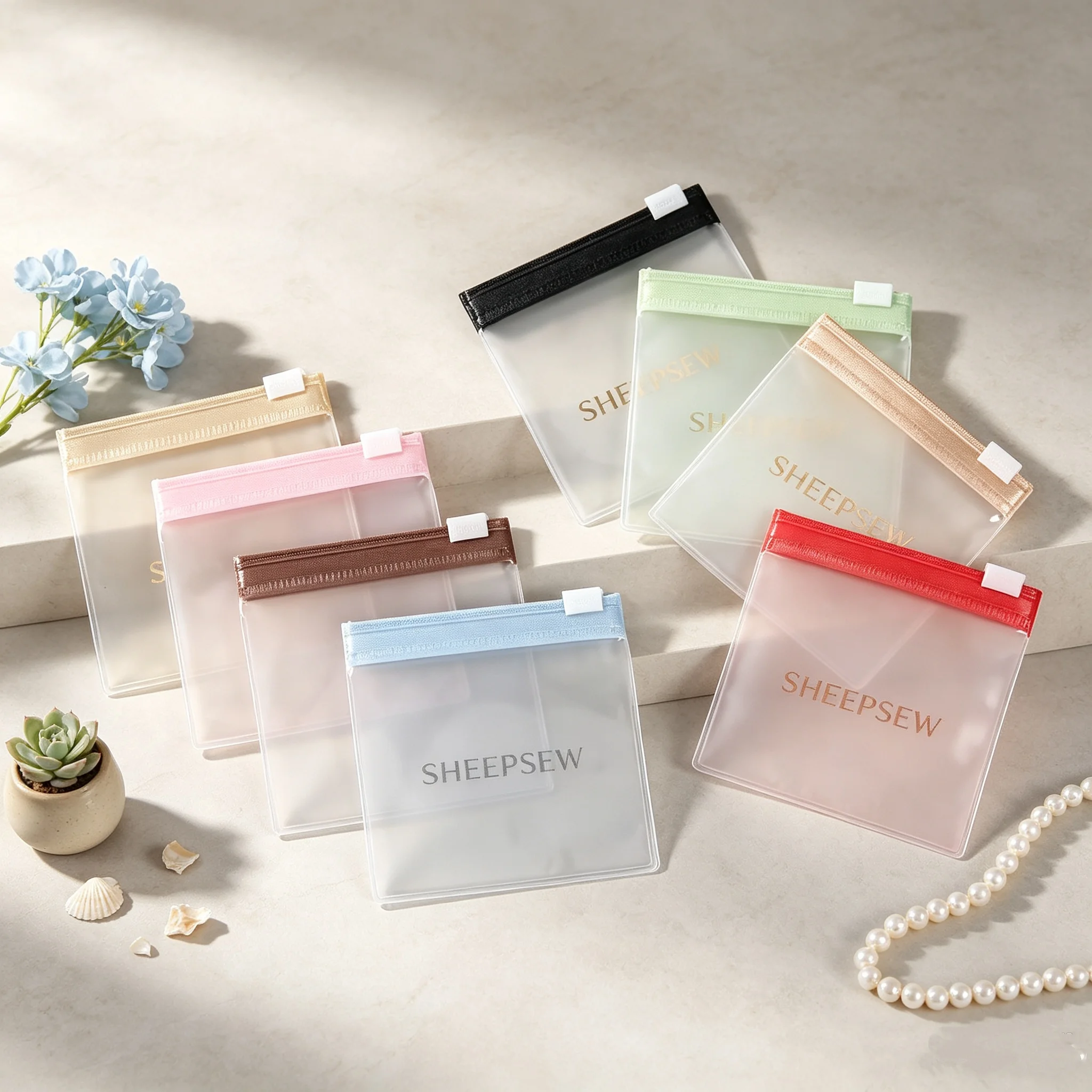 50pcs High Quality Custom PVC Zipper Bag Transparent Plastic Jewel Bag Waterproof and Dust proof Zipper Pouch