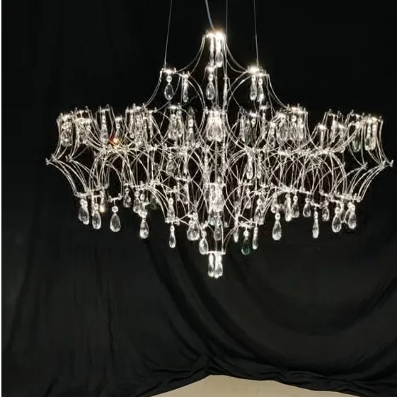Starry Sky Villa Living Room Large Pendant Italian Minimalist Restaurant Lighting Modern Art Loft Staircase Crystal Pendant