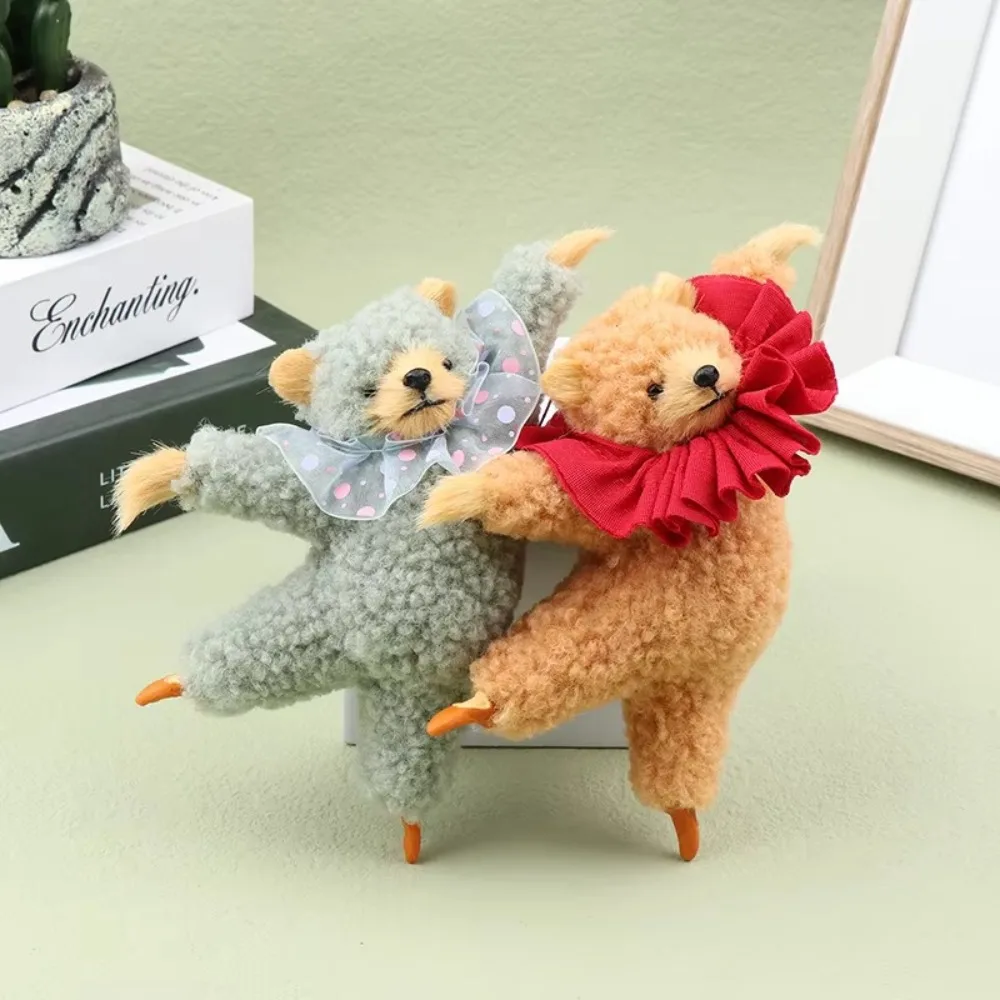 New Cartoon Ballet Bear Plush Keychain Kawaii Dance Bear Car Pendant Creative Doll Room Bedside Pendant Birthday Gift