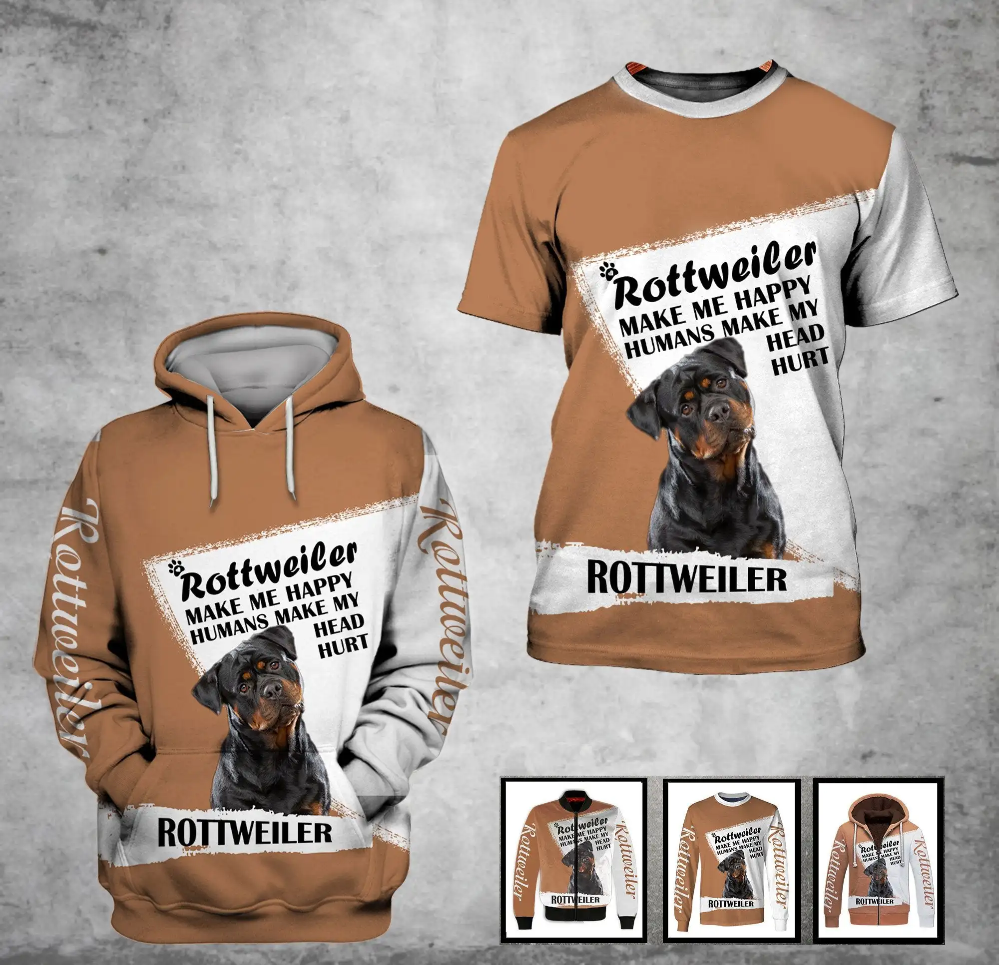 3D Printing Rottweiler Dog Limited Edition Handsome Stylish Casual Hoodies For Men/Women Oversize Sweatshirt Costumes Zip Jacket